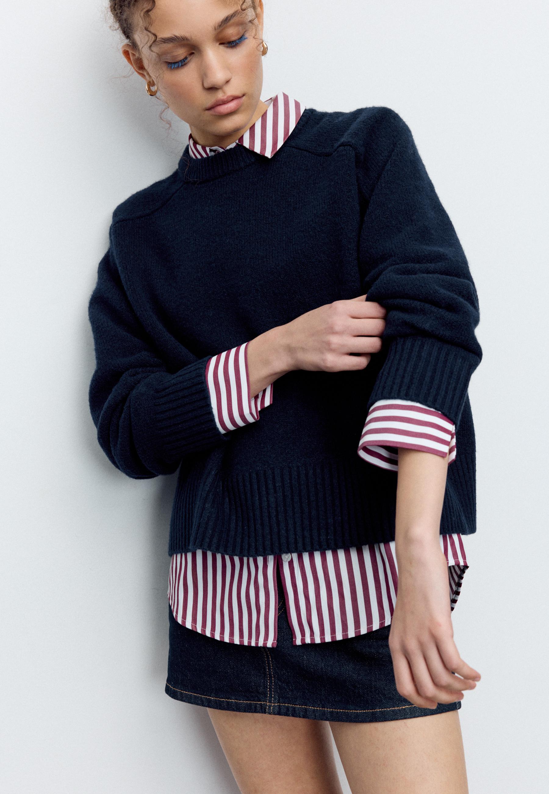 Basic soft knit jumper — Dark blue