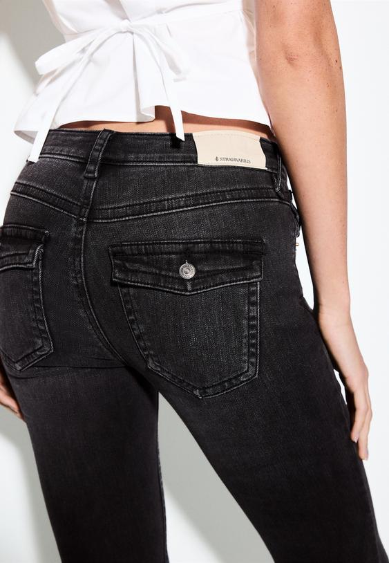 D04 Разкроени Дънки С Ниска Талия