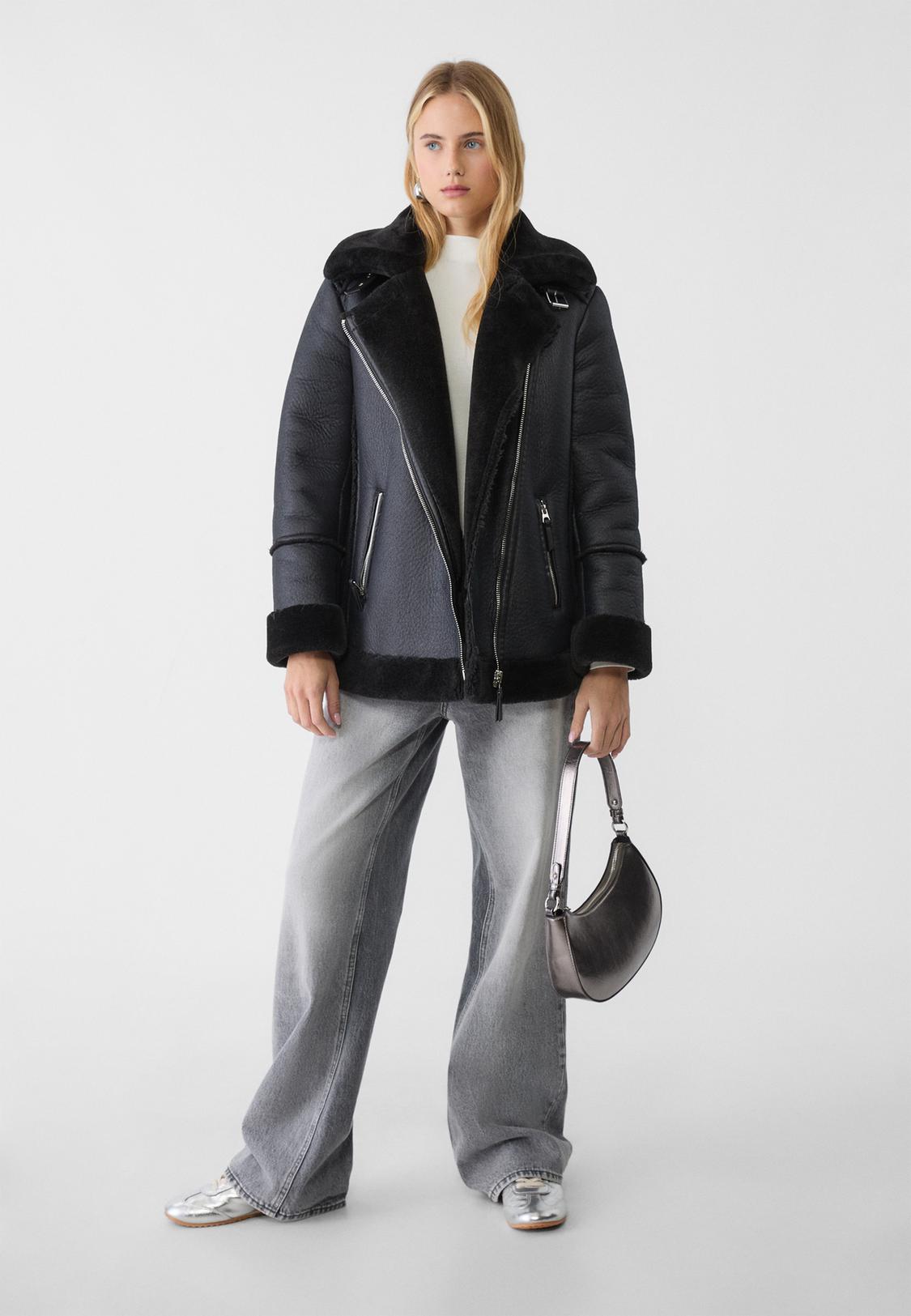 Blouson Aviateur Stradivarius Stradivarius Blouson Aviateur Croisé