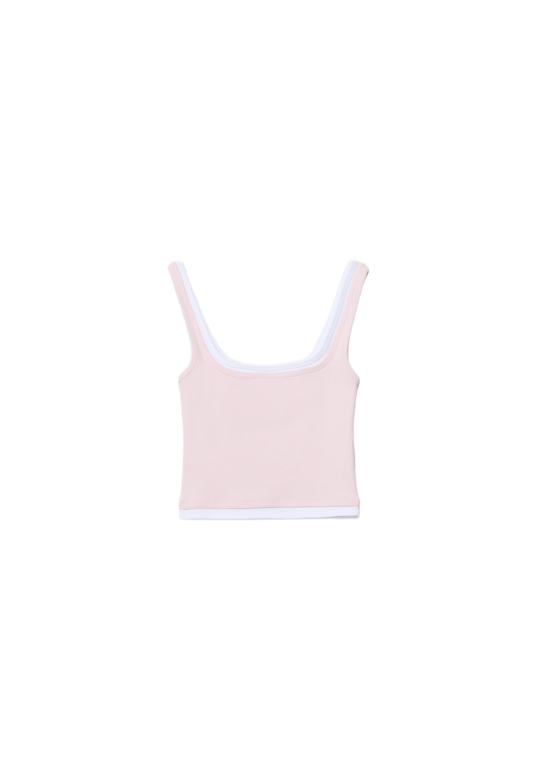 Two-piece effect square neckline top — Pastel pink