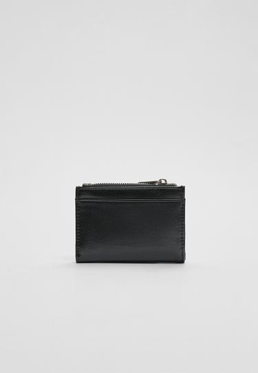 Basic zip-up card holder purse — Black 5