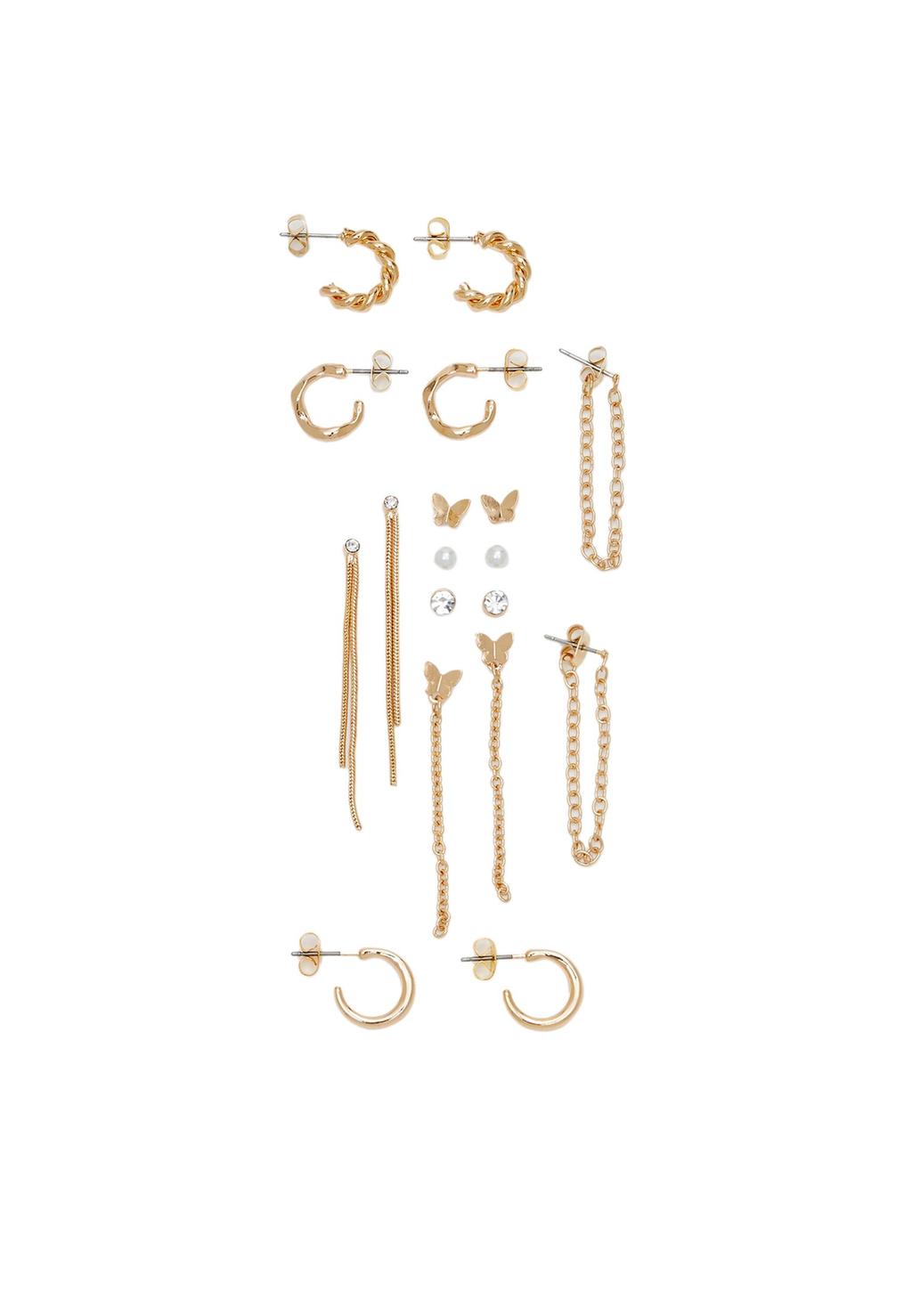 Pack 9 paires de boucles d’oreilles papillon