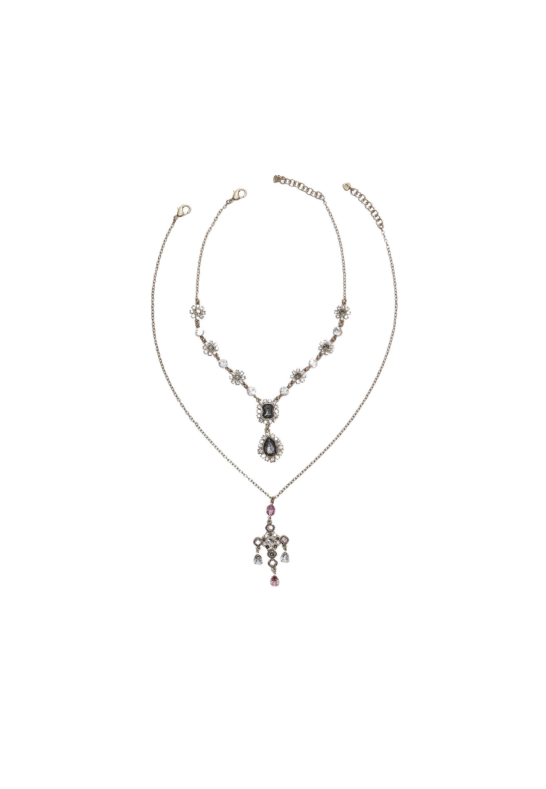 Set of 2 cross lariat necklaces — Khaki