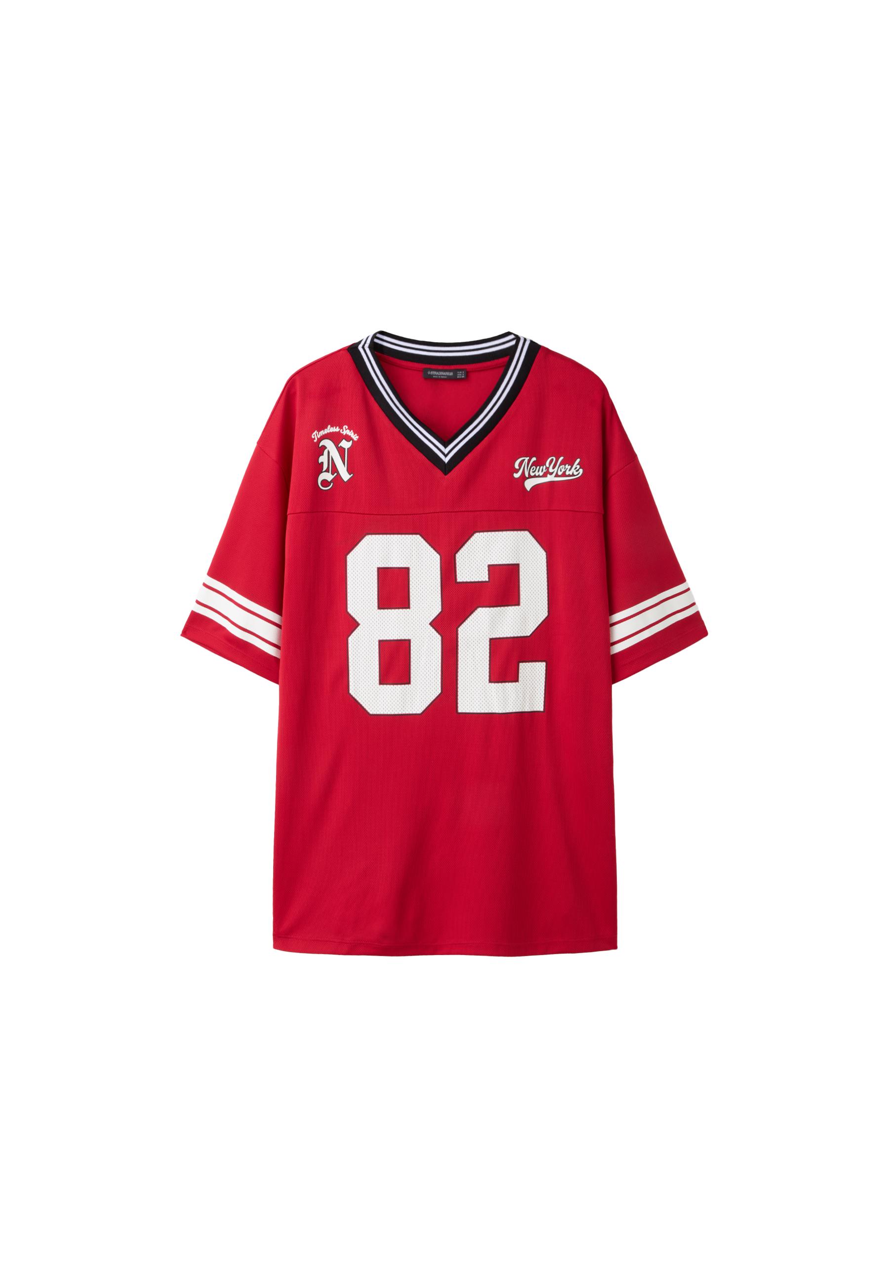 Maxi number T-shirt — Red