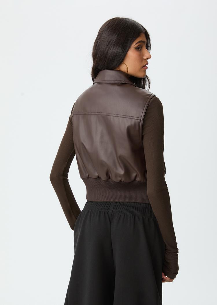 leather effect waistcoat with zips