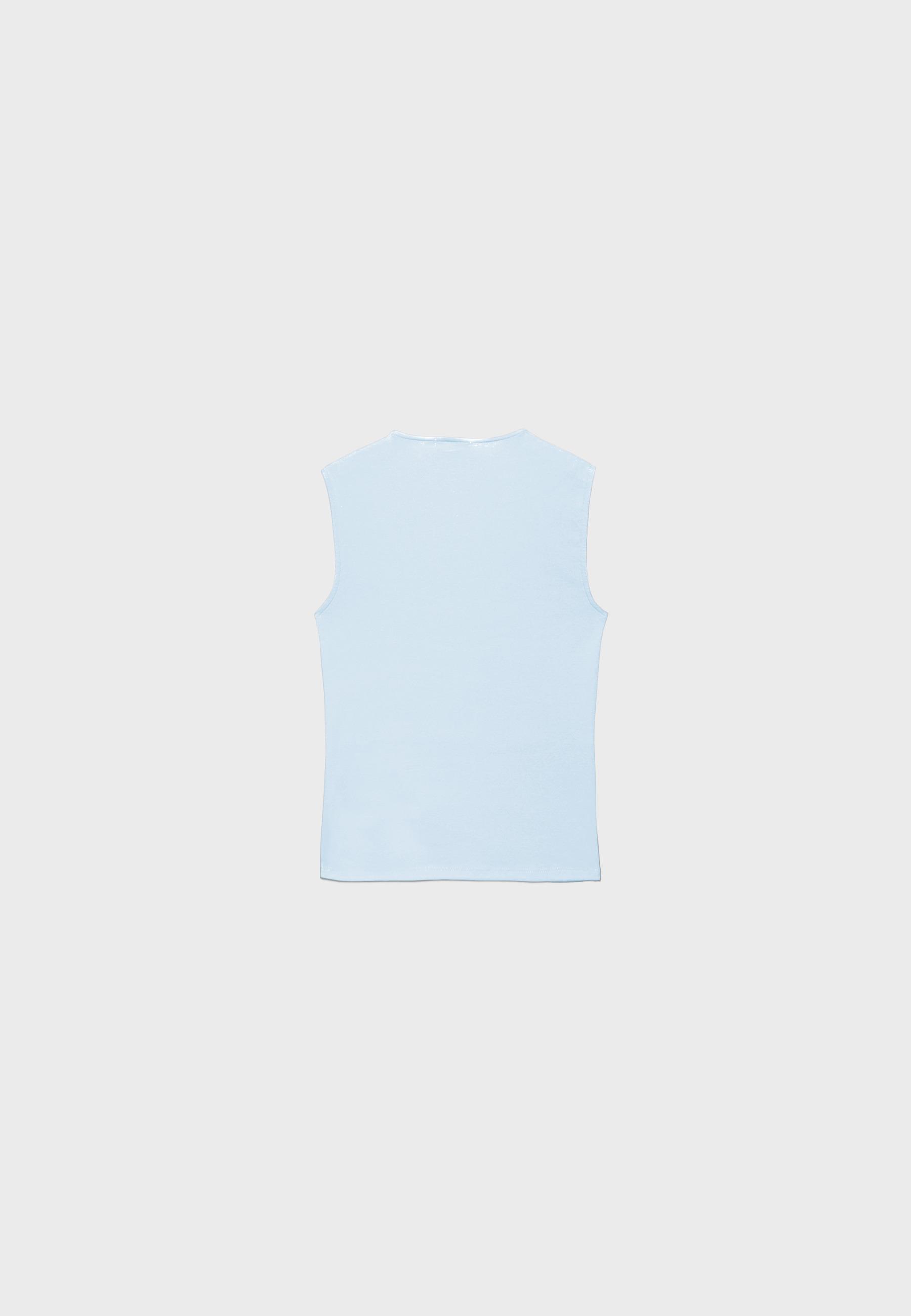 Basic Sleeveless T-Shirt — Sky blue