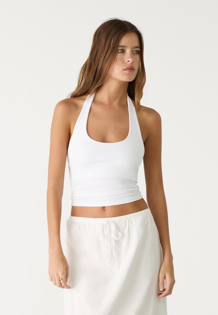 camiseta cuello halter