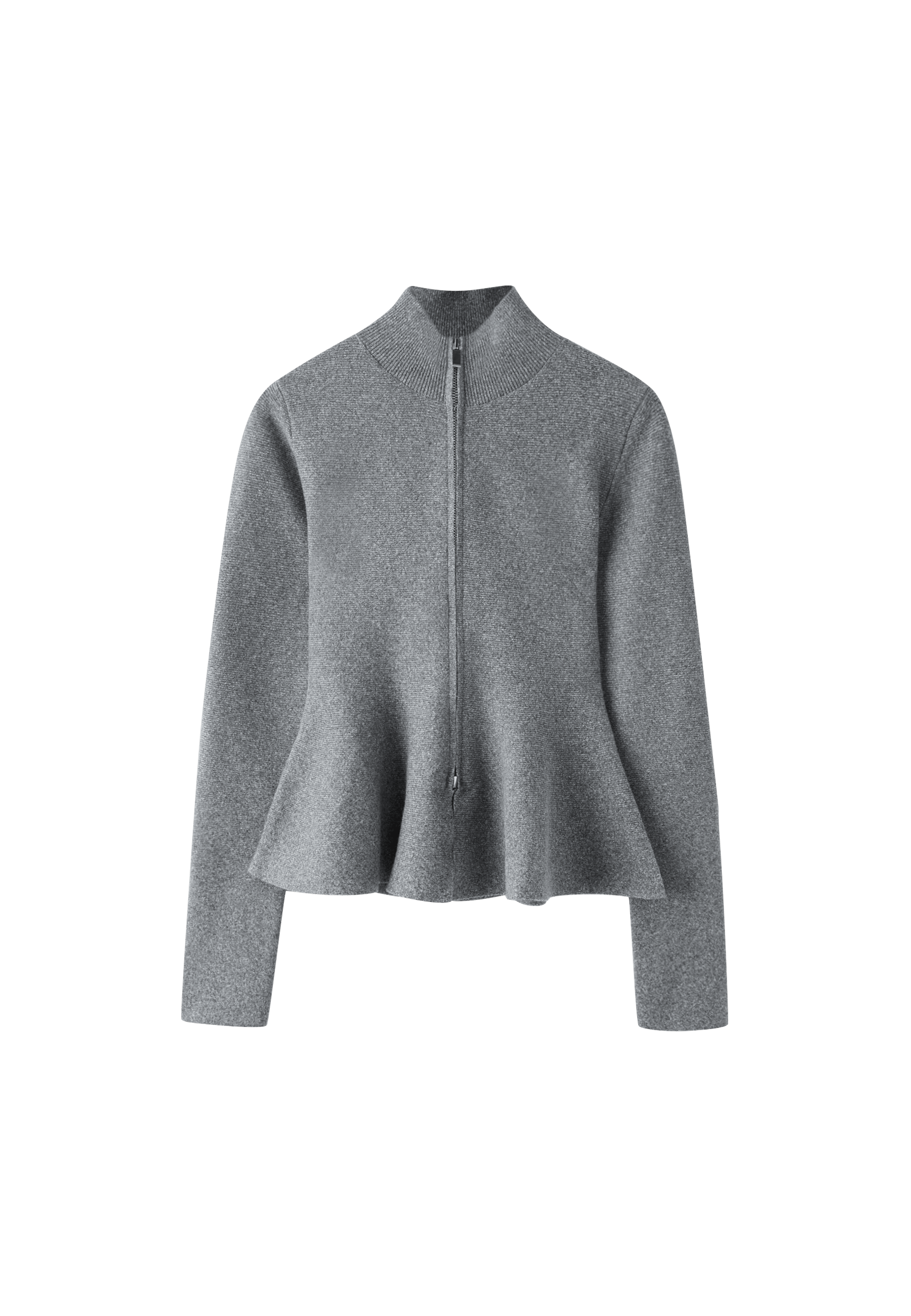 Peplum knit sweater — Dark grey