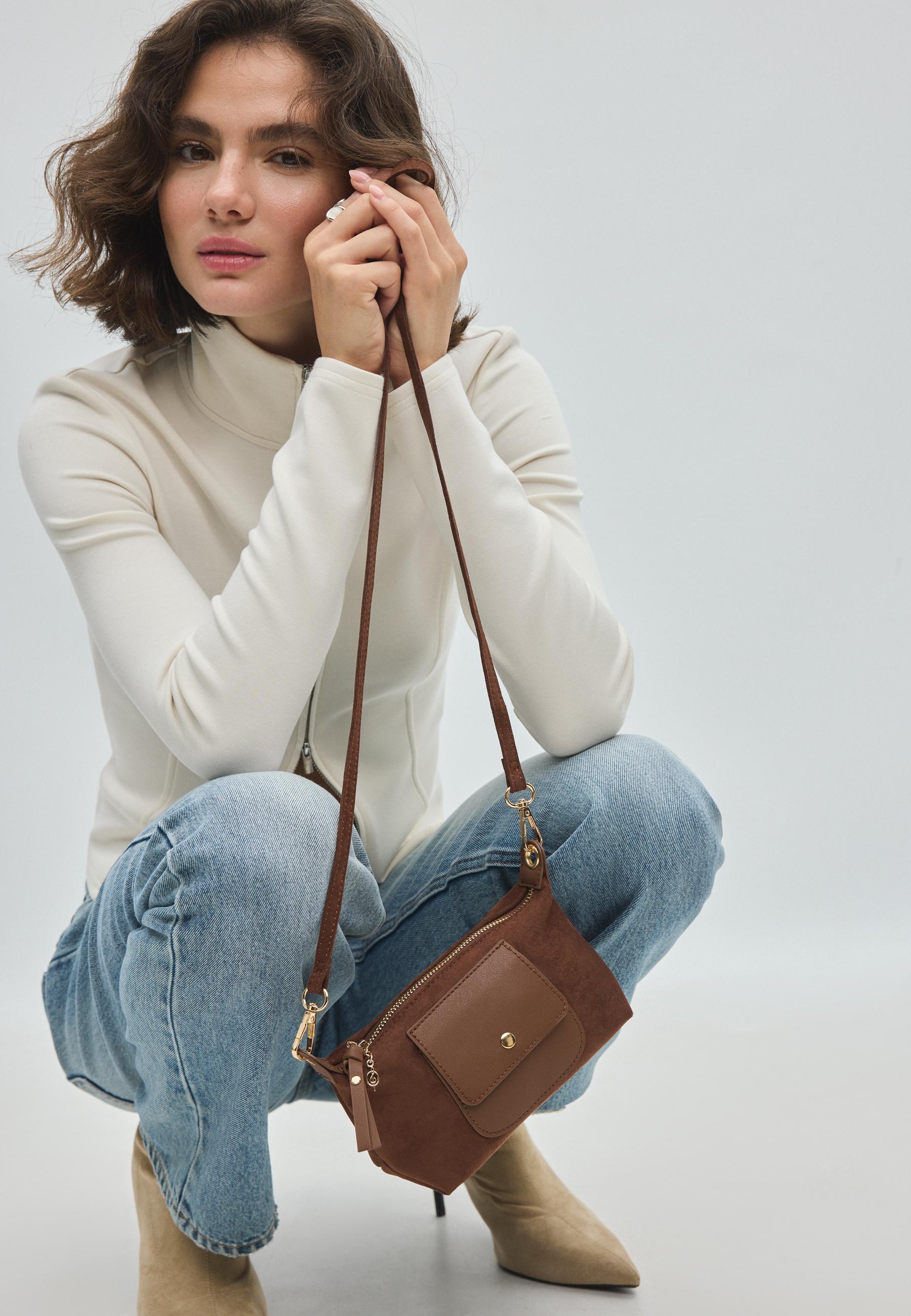 Contrast mini bag — Brown