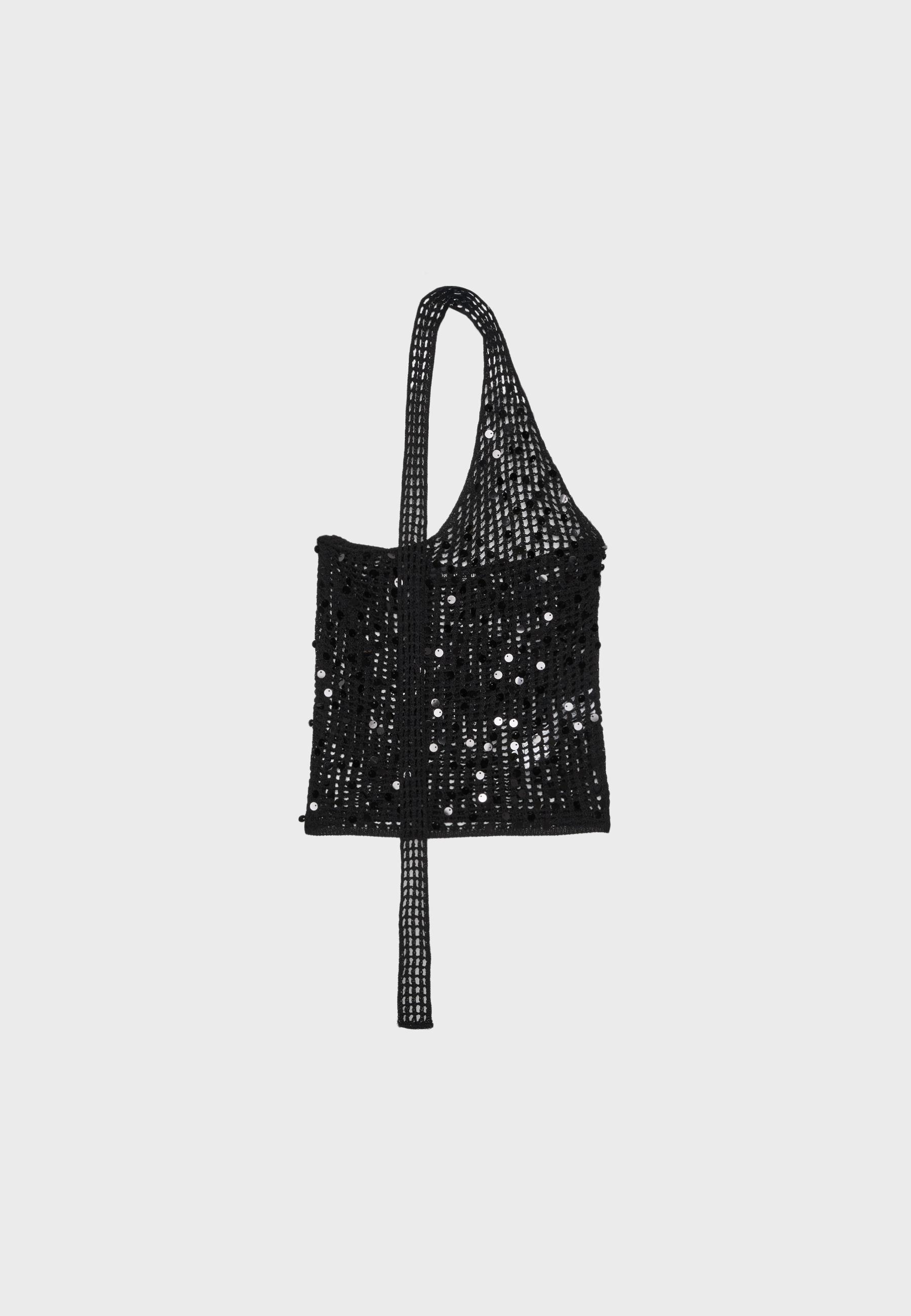 Sequin scarf top — Black