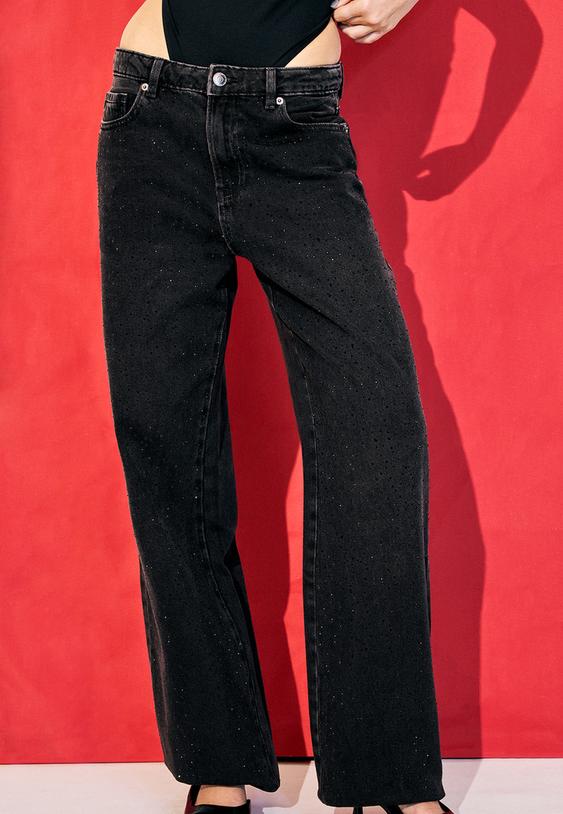 jeans straight fit brillos