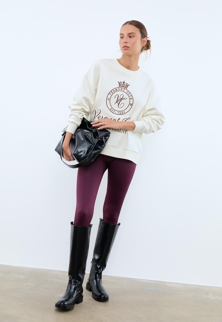 Stradivarius Hanorac Brodat Ecru Xs