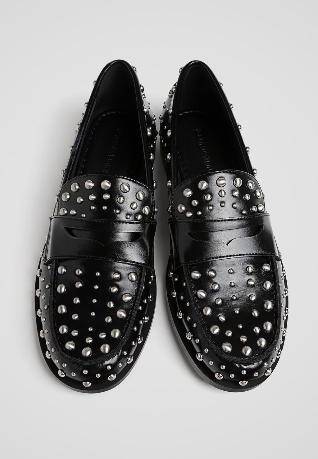 Studded flat loafers