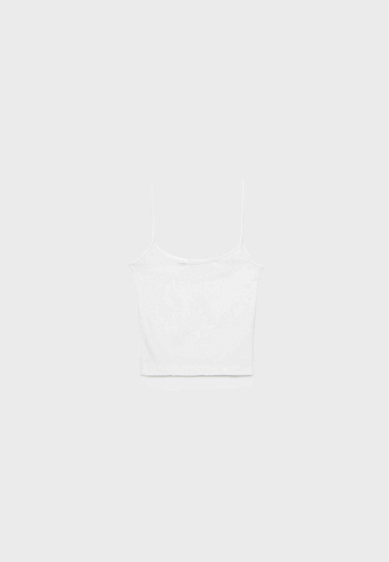 Polyamide strappy top — Ecru