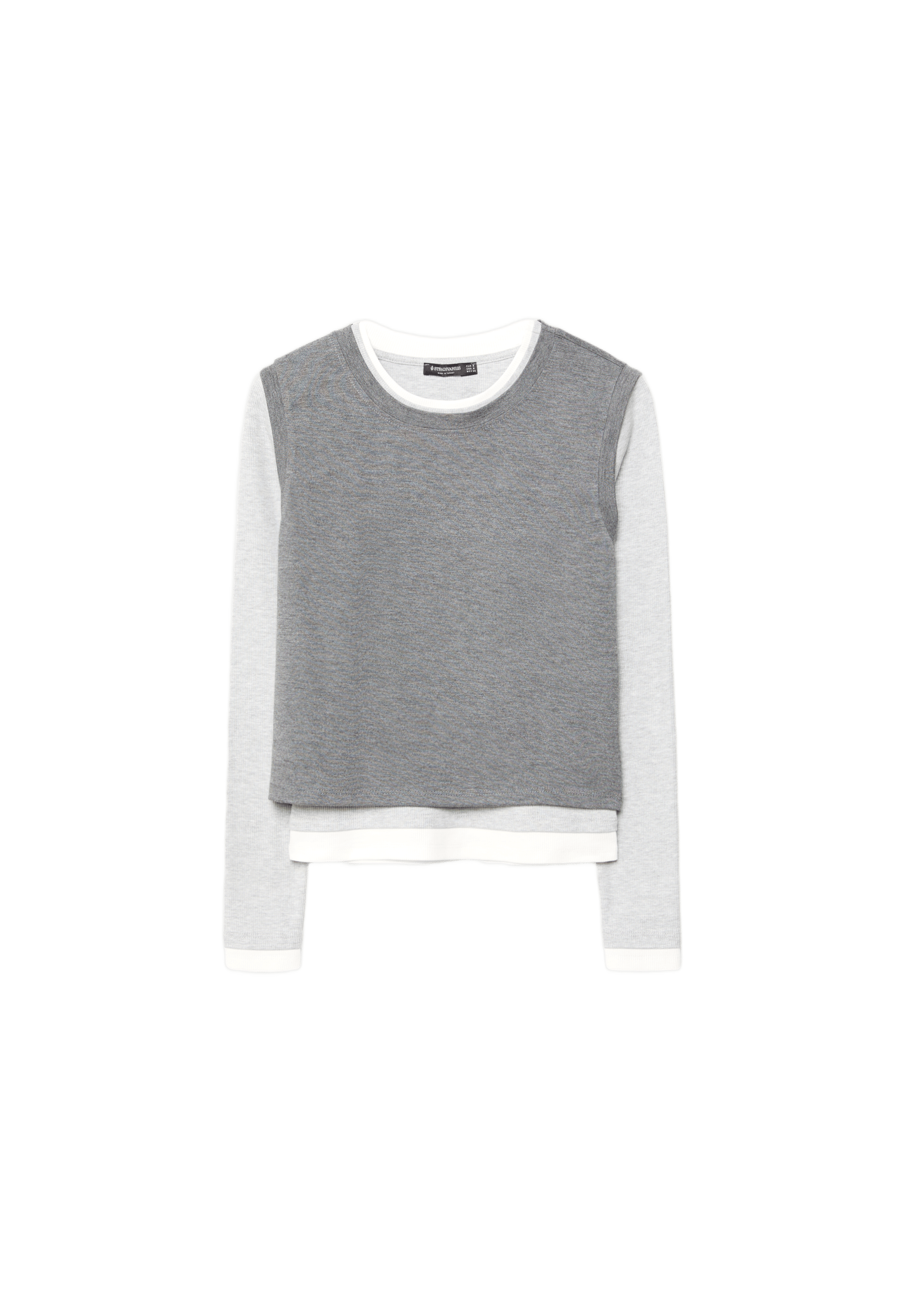 Triple garment long sleeve T-shirt — Dark grey