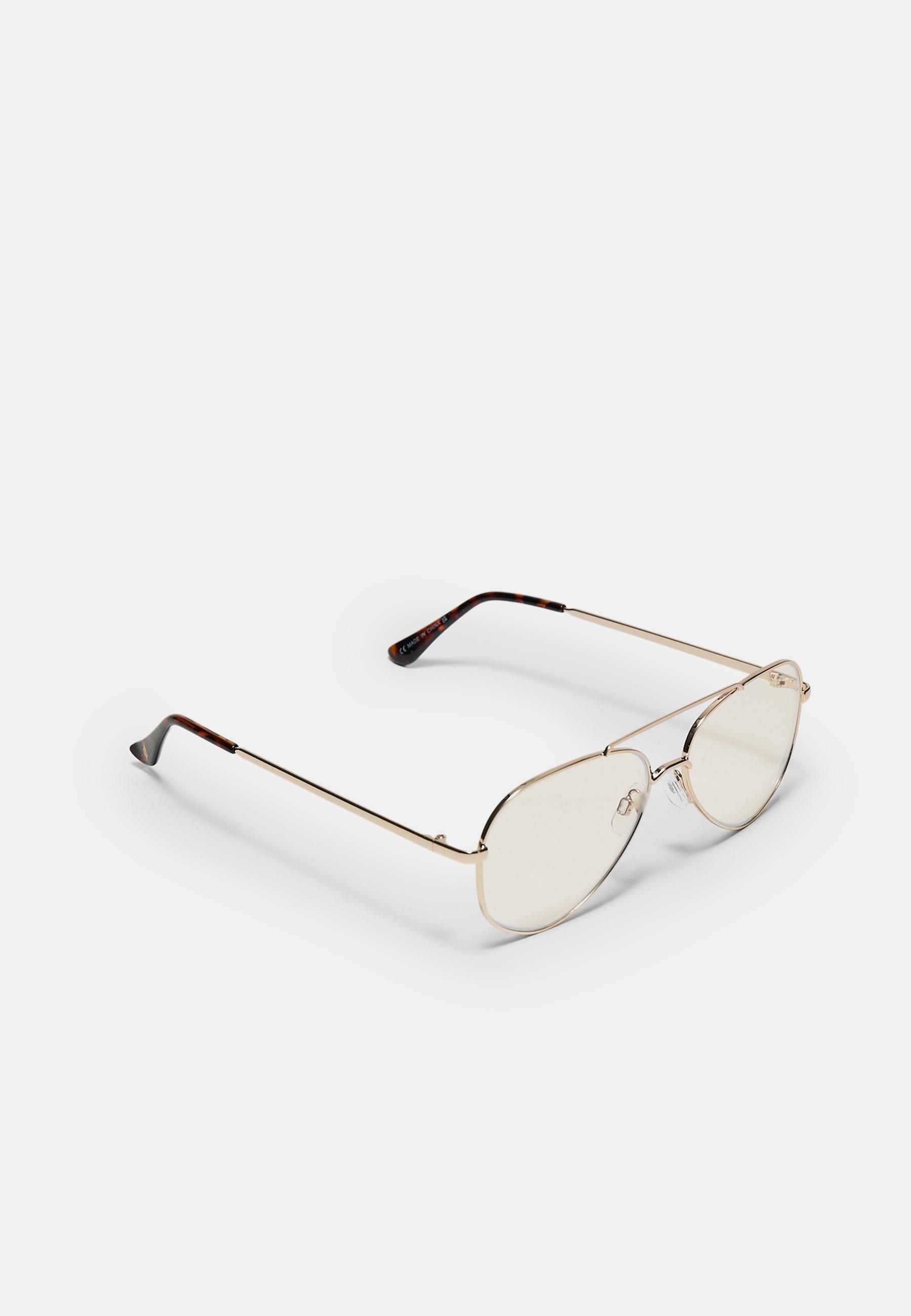 METALLIC BLUE LIGHT FILTER GLASSES — Gold