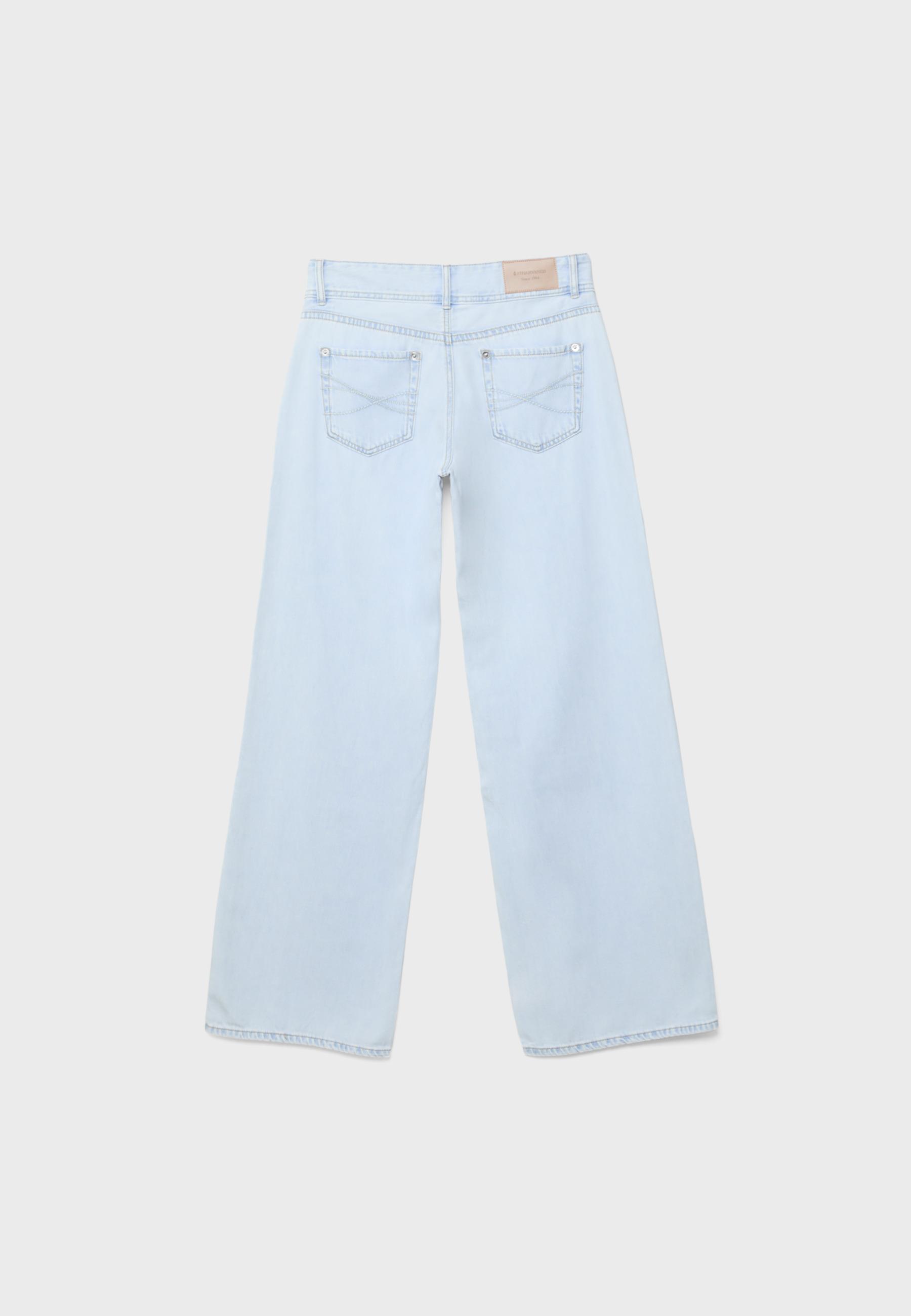 Low-rise double-button jeans — LIGHT BLEACH