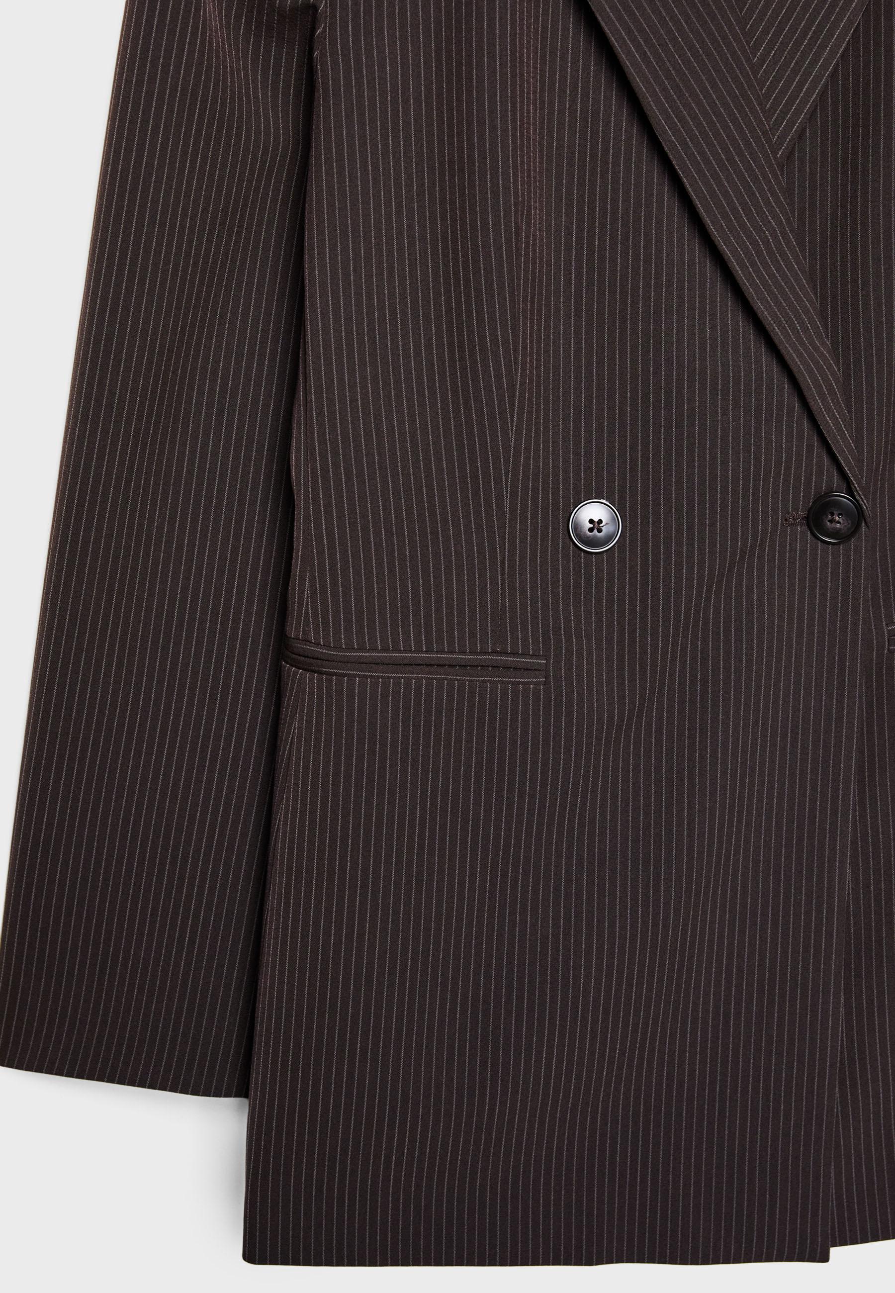 Slim fit double-breasted striped blazer - Women's fashion