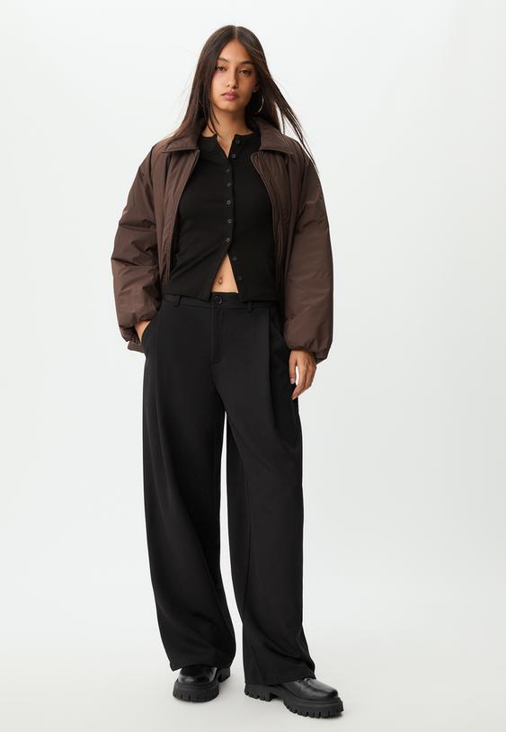 pantalon barrel habille a pinces