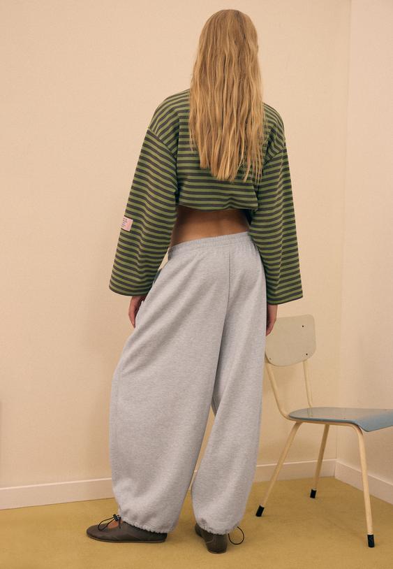 Stradivarius Joggingbroek Met Stoppers En Acid Wash Grijs Melange Xl