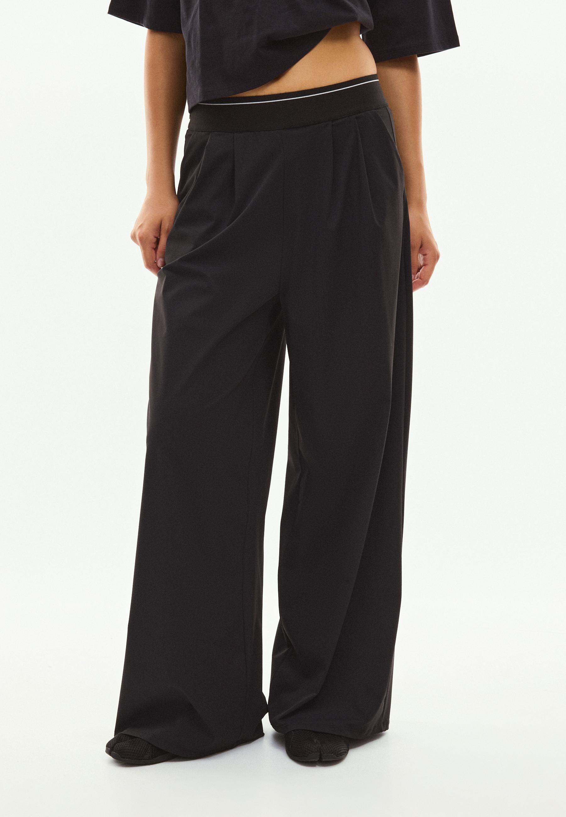 Elasticated waist palazzo joggers — Black