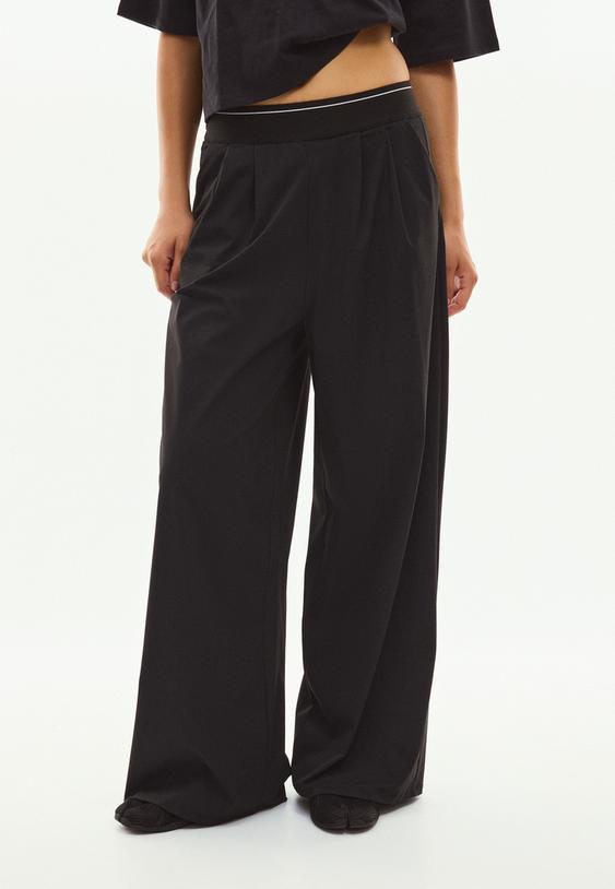 Stradivarius Elasticated Waist Palazzo Joggers Black Xl