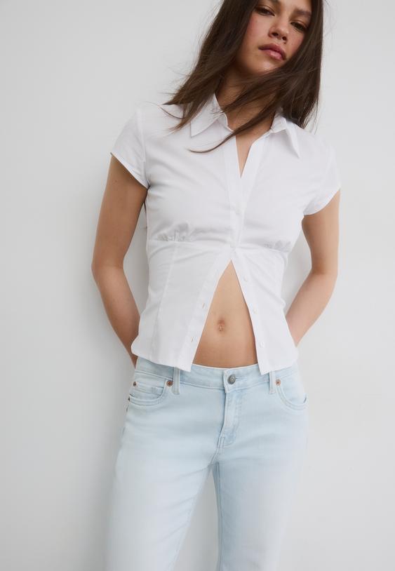 Stradivarius D67 Slim Fit Boot-Cut Jeans Light Bleach 4