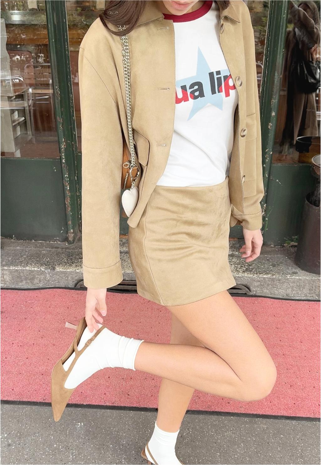 Faux suede skort
