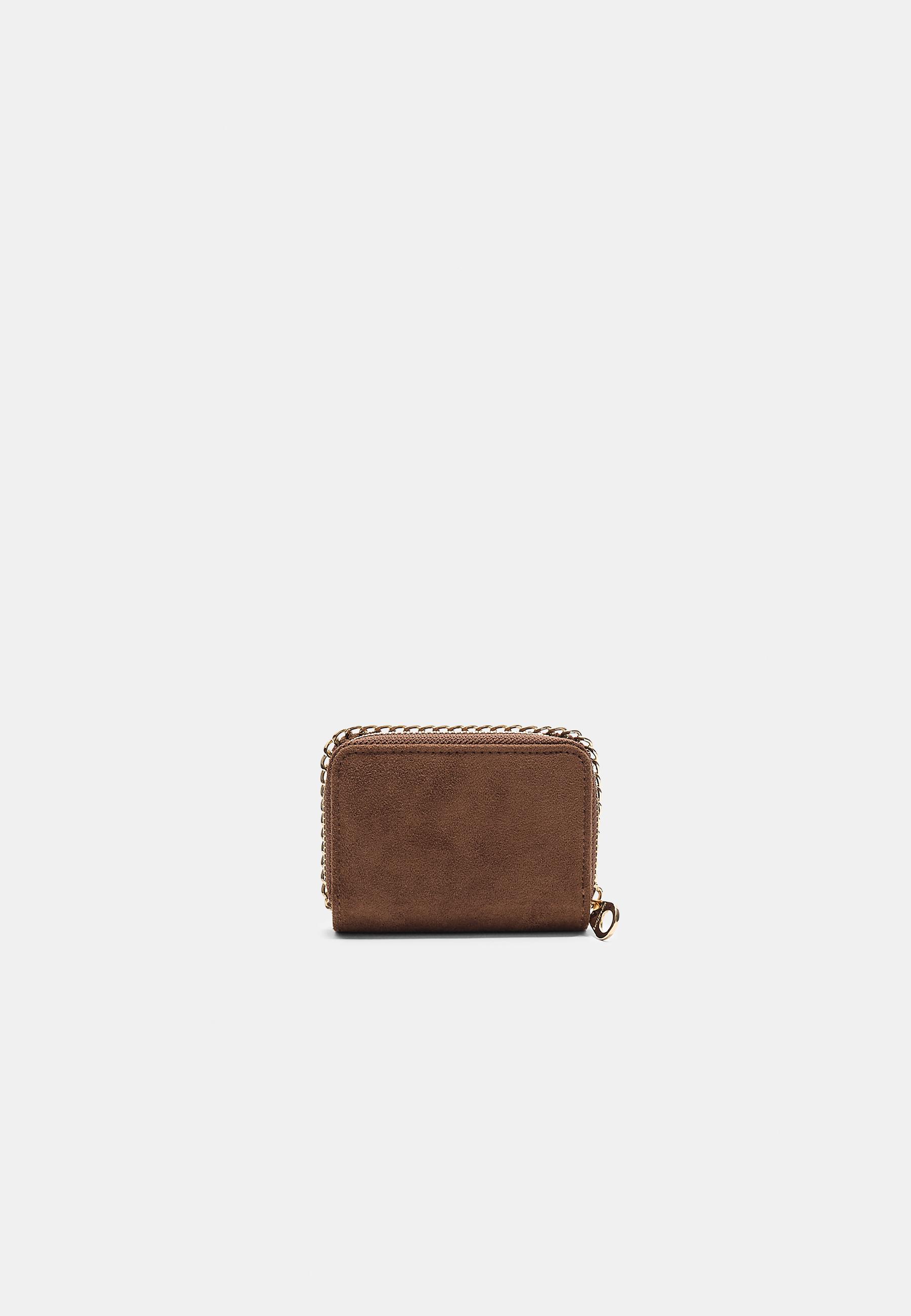 Card holder purse with chain detail — Terracotta
