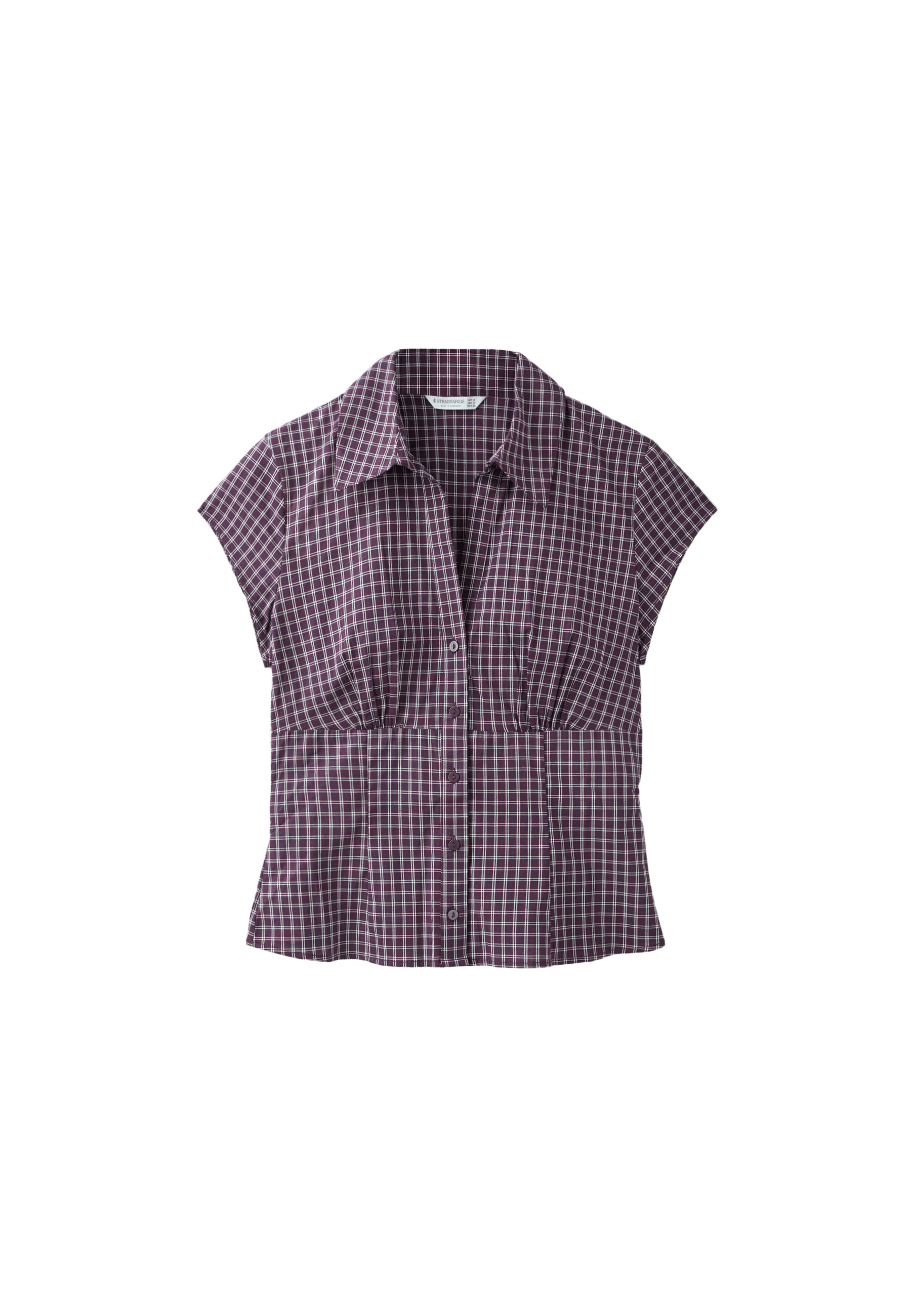 Short sleeve under-bust seam shirt — Purple