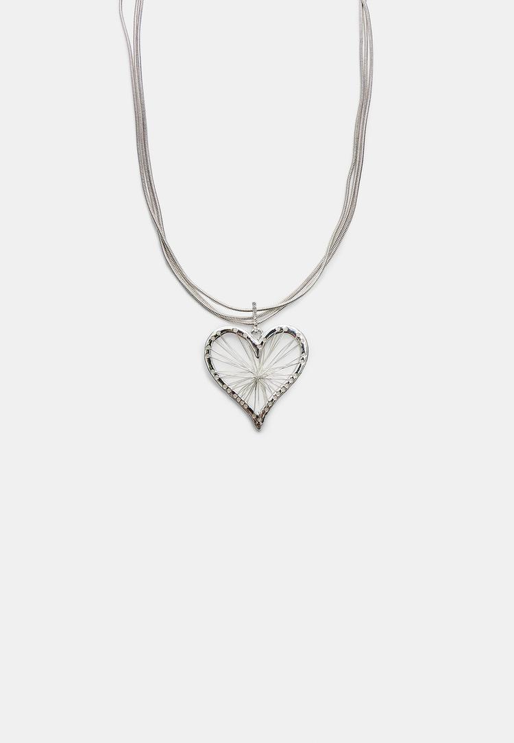collar corazon metalico
