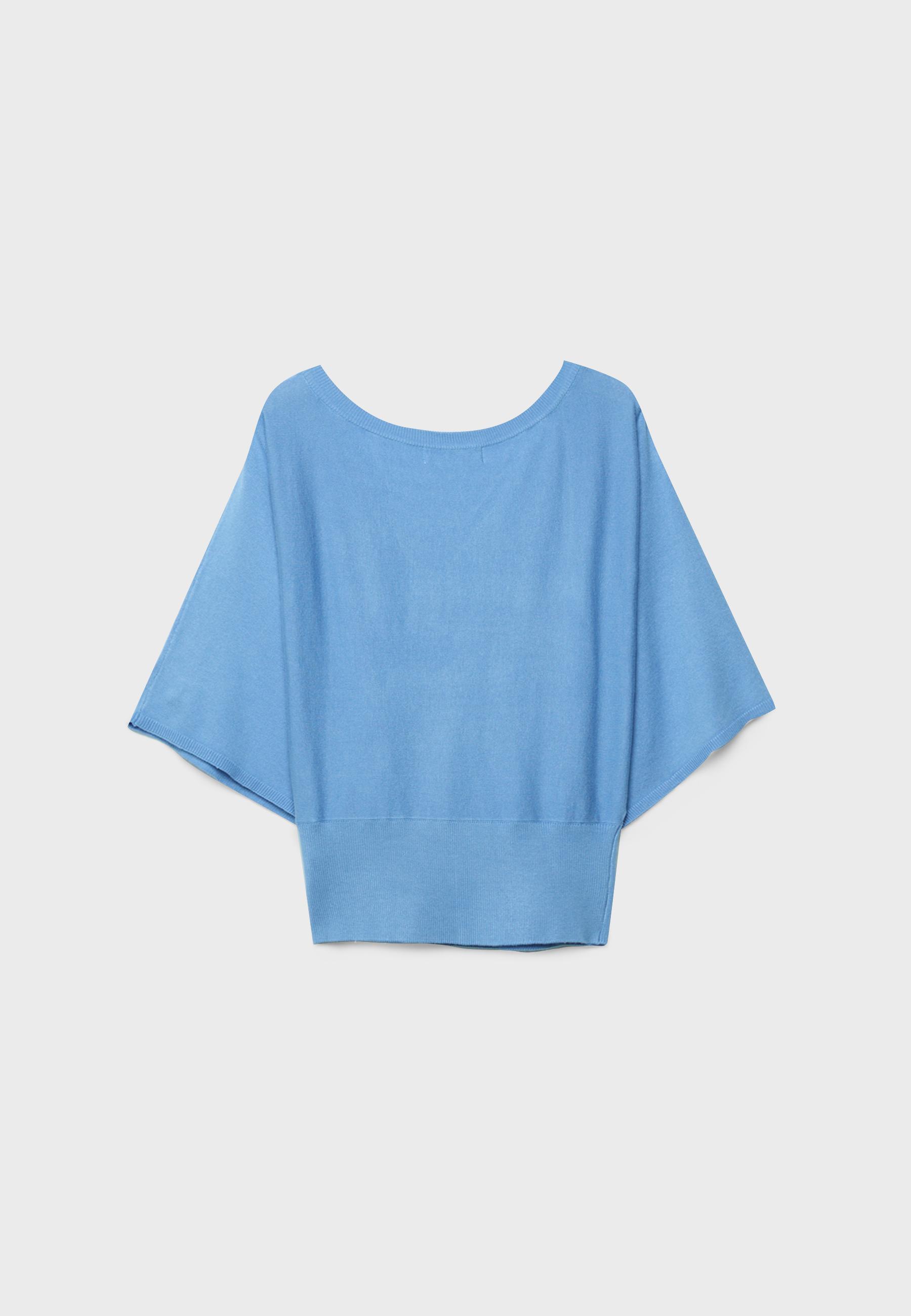 Wide sleeve knit sweater — Royal blue
