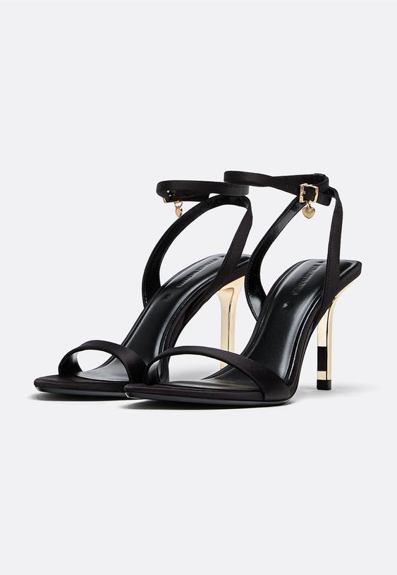 sandalias de tacao acetinadas