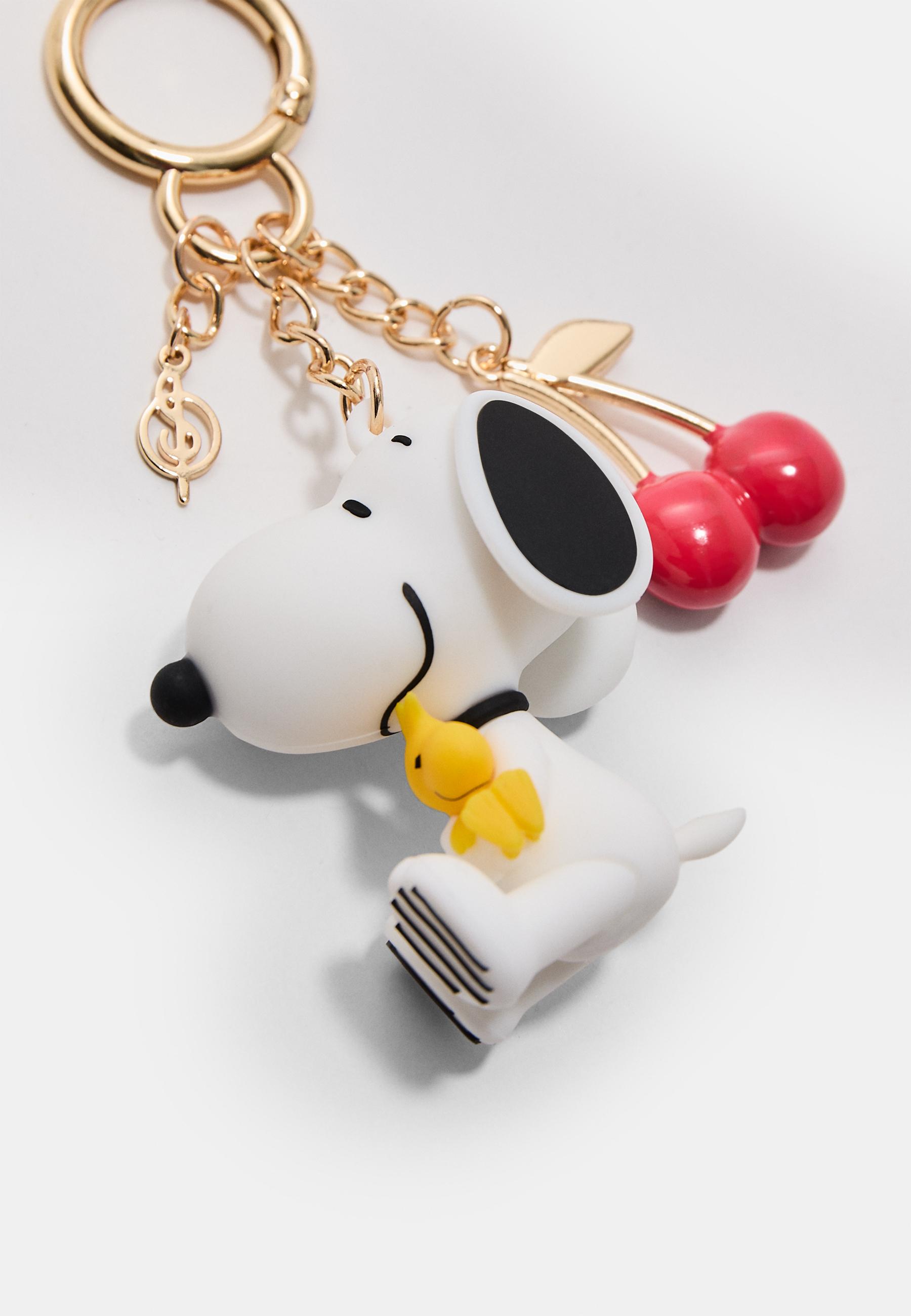 Snoopy charm key ring — White