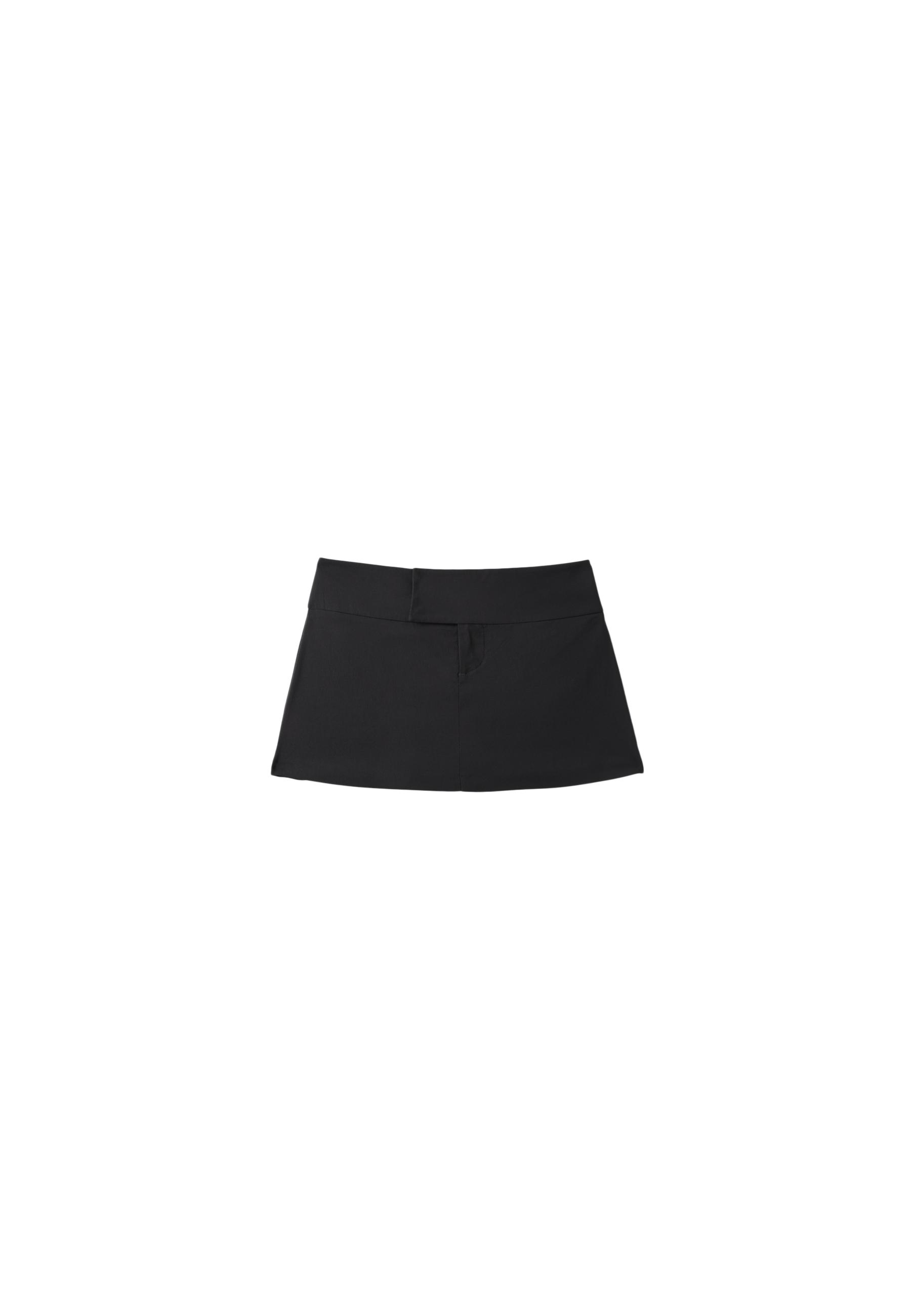 Wide waistband mini skort — Black
