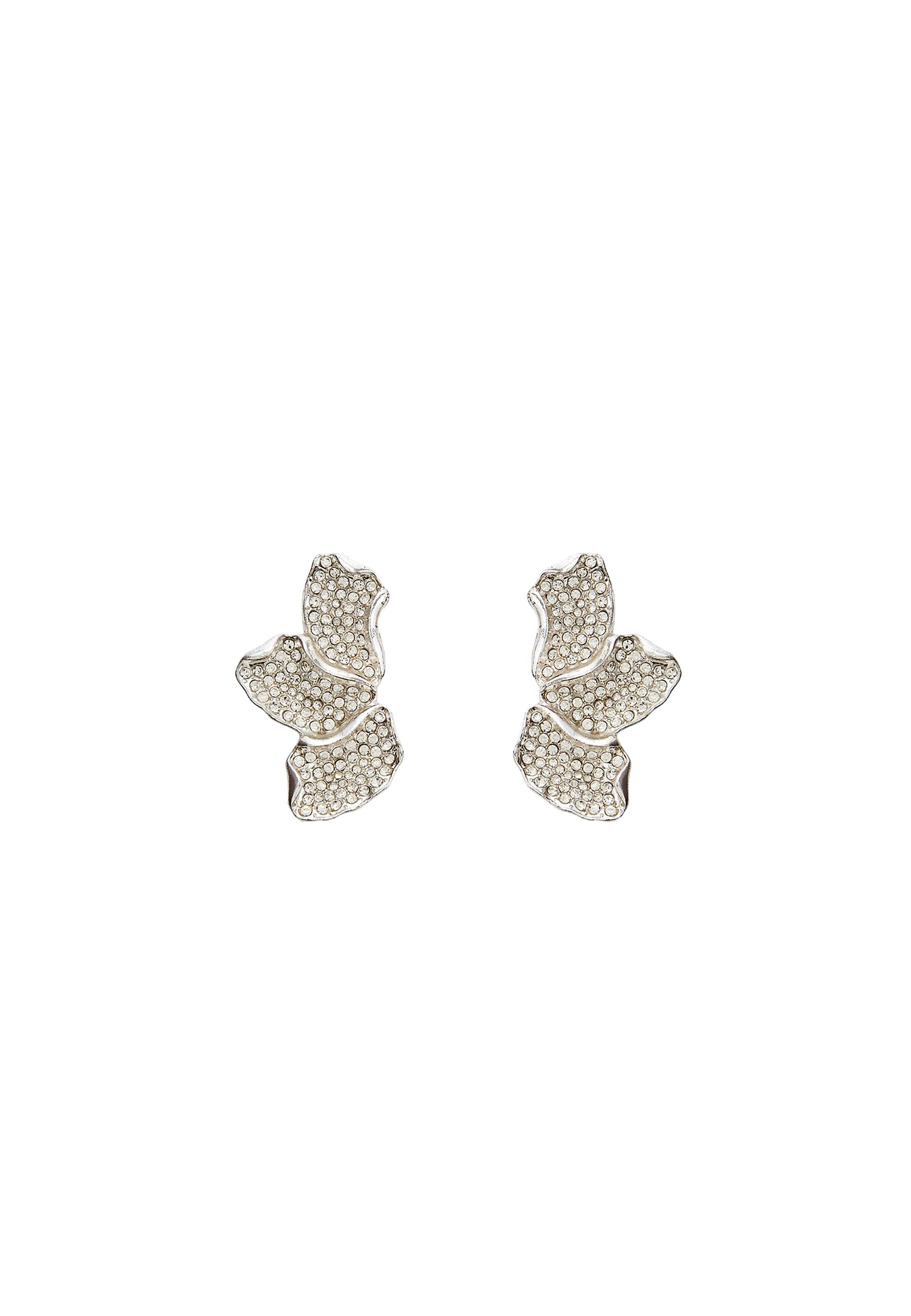 Fan-shaped dangle earrings — Grey