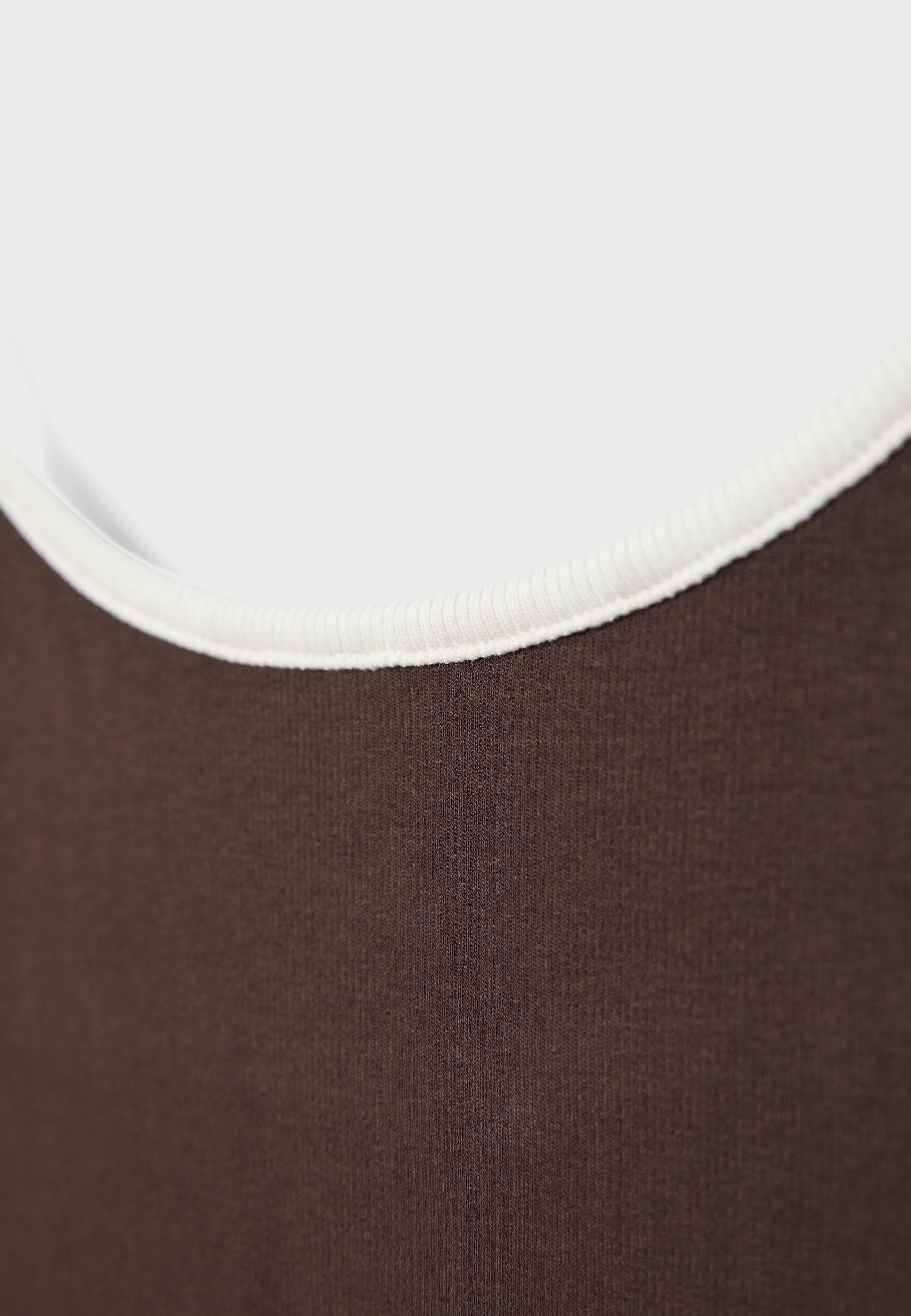 B07 Ribbed strap top — Brown