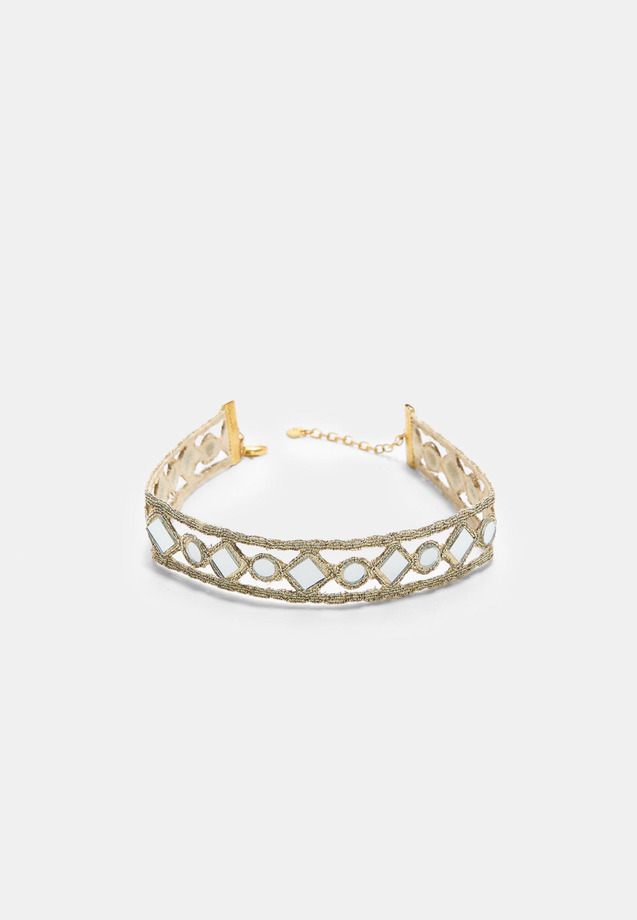 Mirror choker necklace — Gold