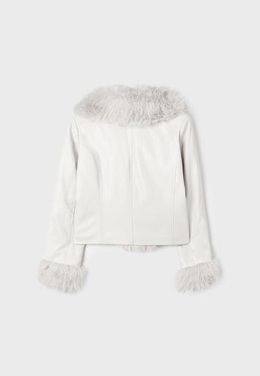 Faux fur collar jacket — Vanilla 8