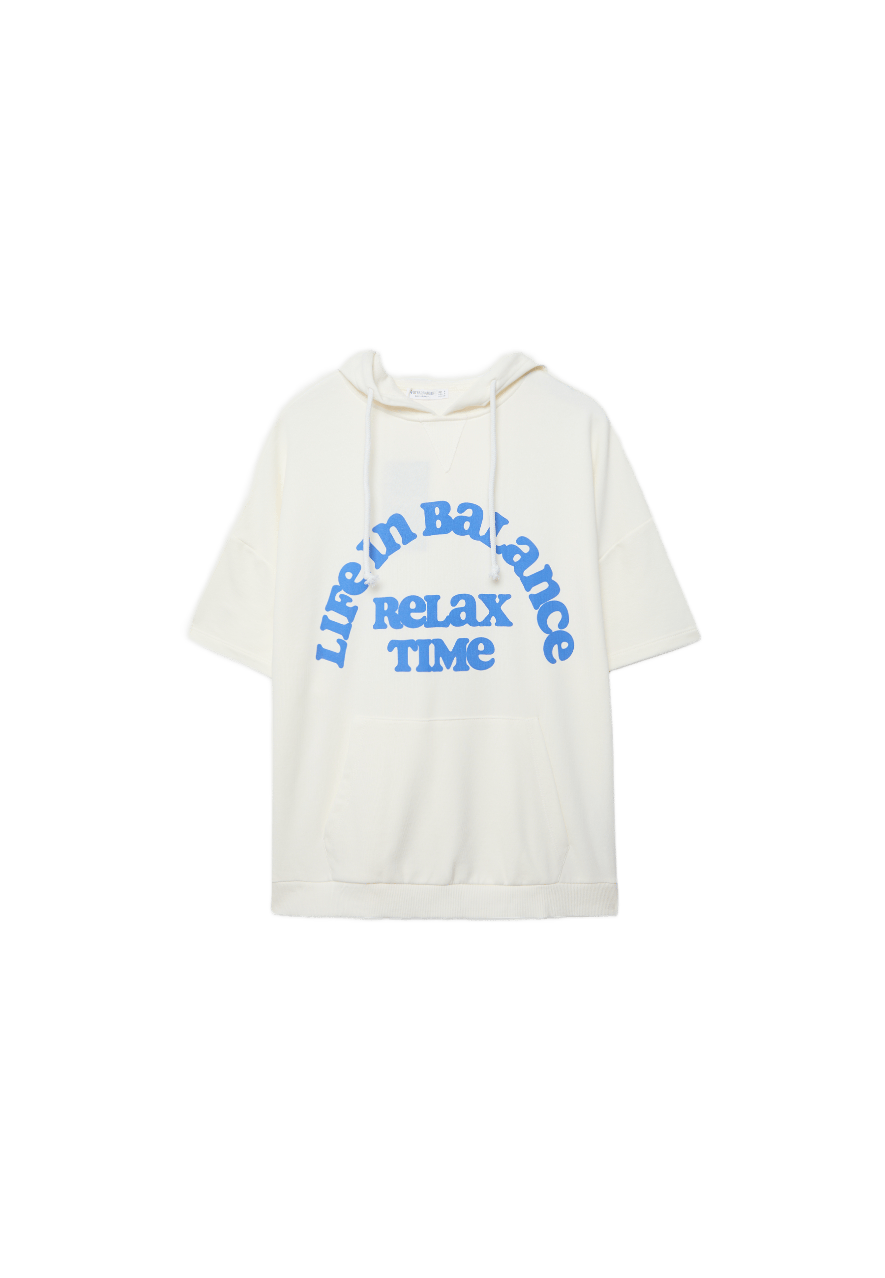 Short-sleeve hoodie — Ecru
