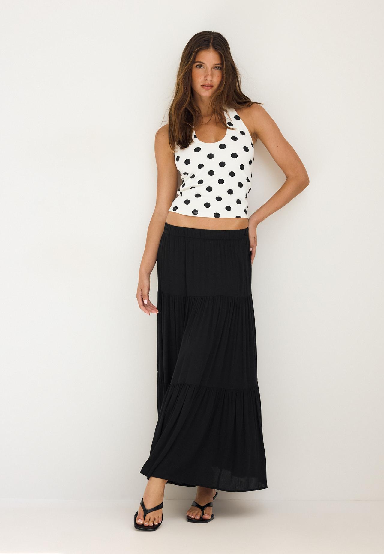 Boho midi skirt — Black