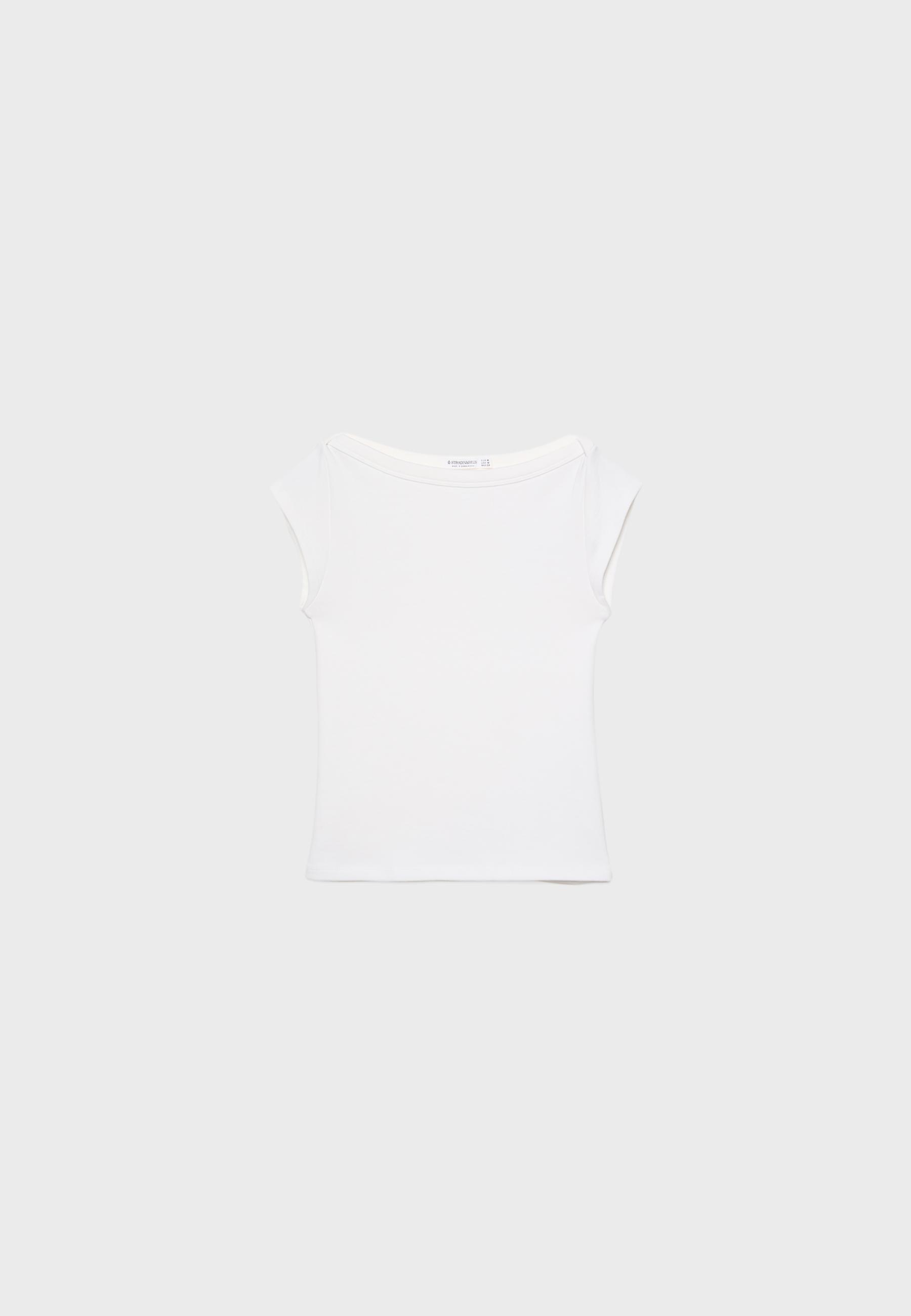 Basic boat neck T-shirt — Ecru