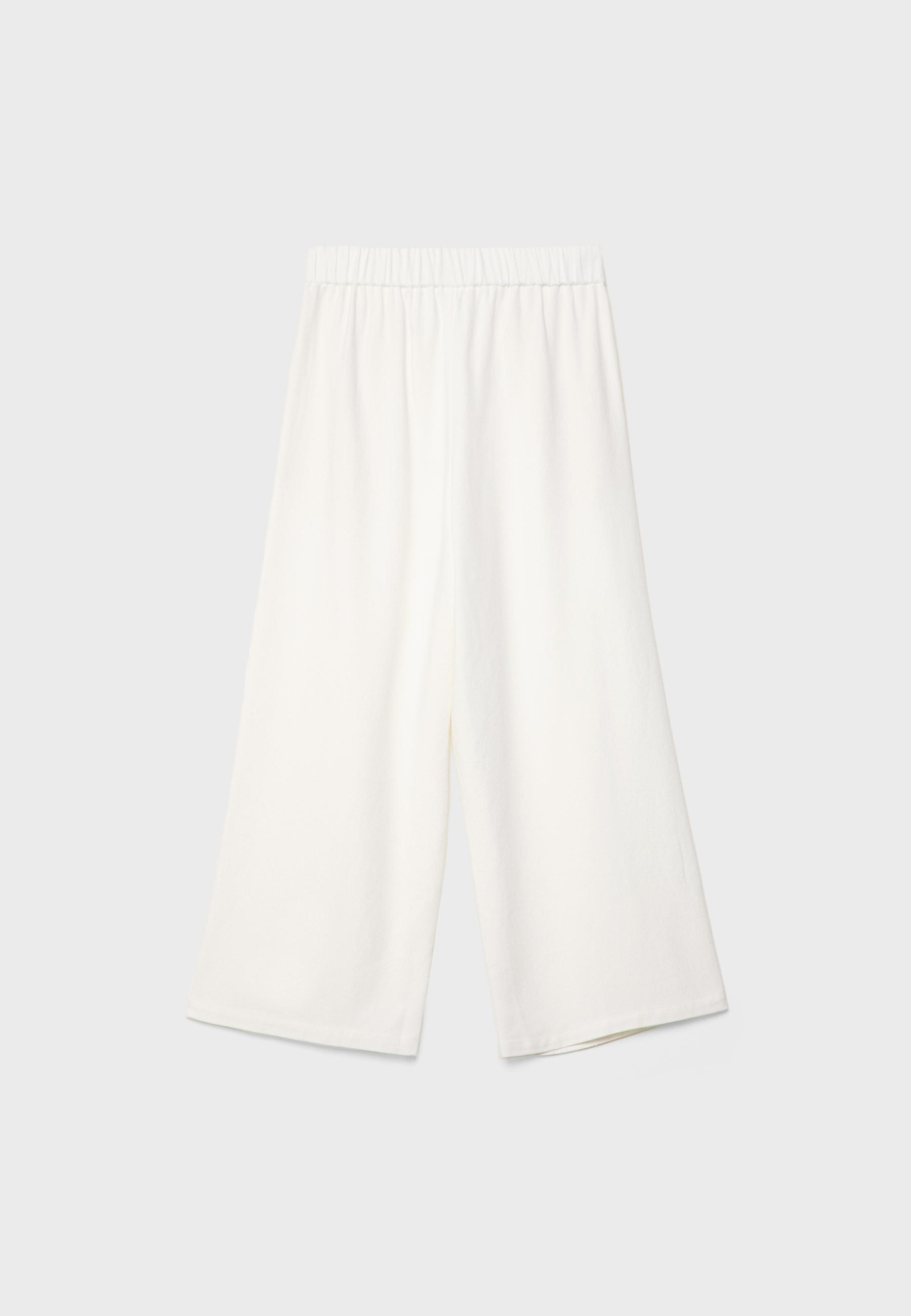 Linen blend darted culottes — Ecru