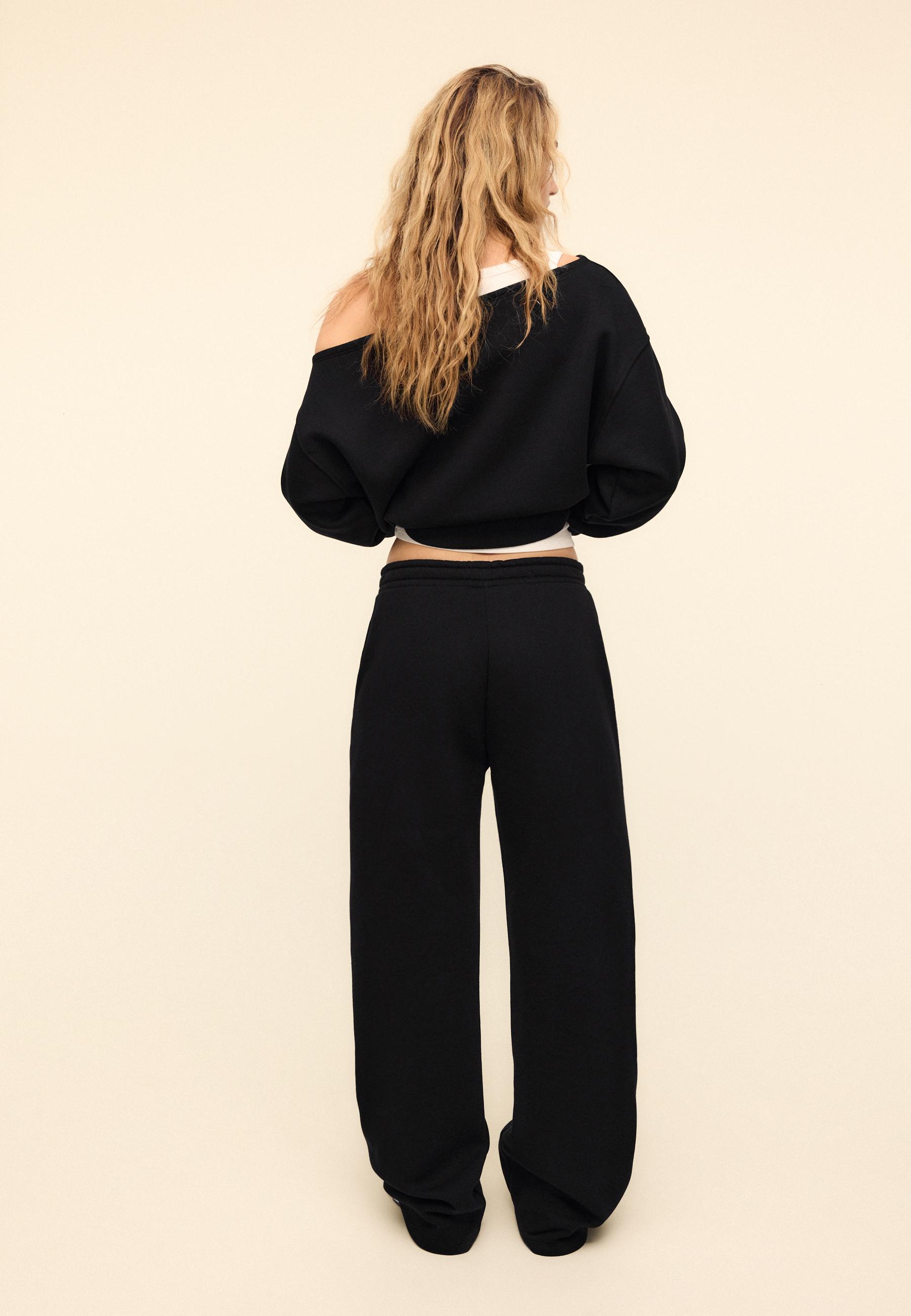 Stud-detail jogger trousers — Black