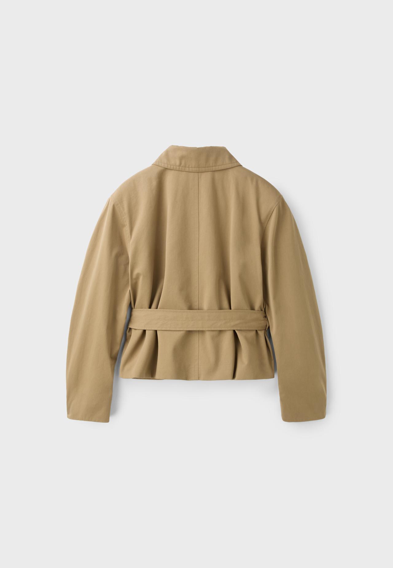 Short trench coat with belt — Beige