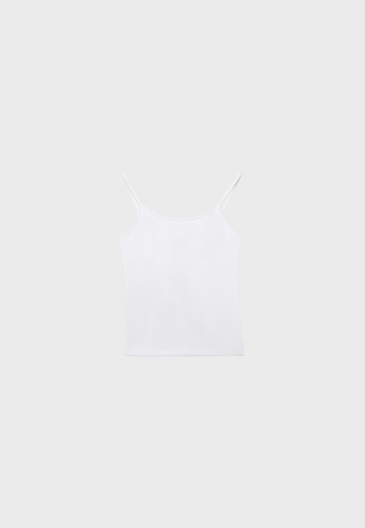 B07 Ribbed strappy top — White