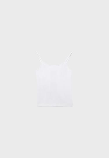 B07 Ribbed strappy top — White 8