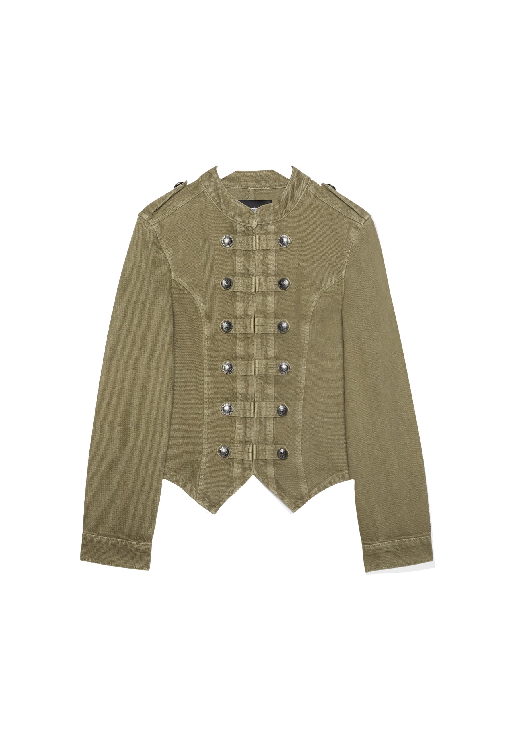 Twill button-up jacket — Khaki