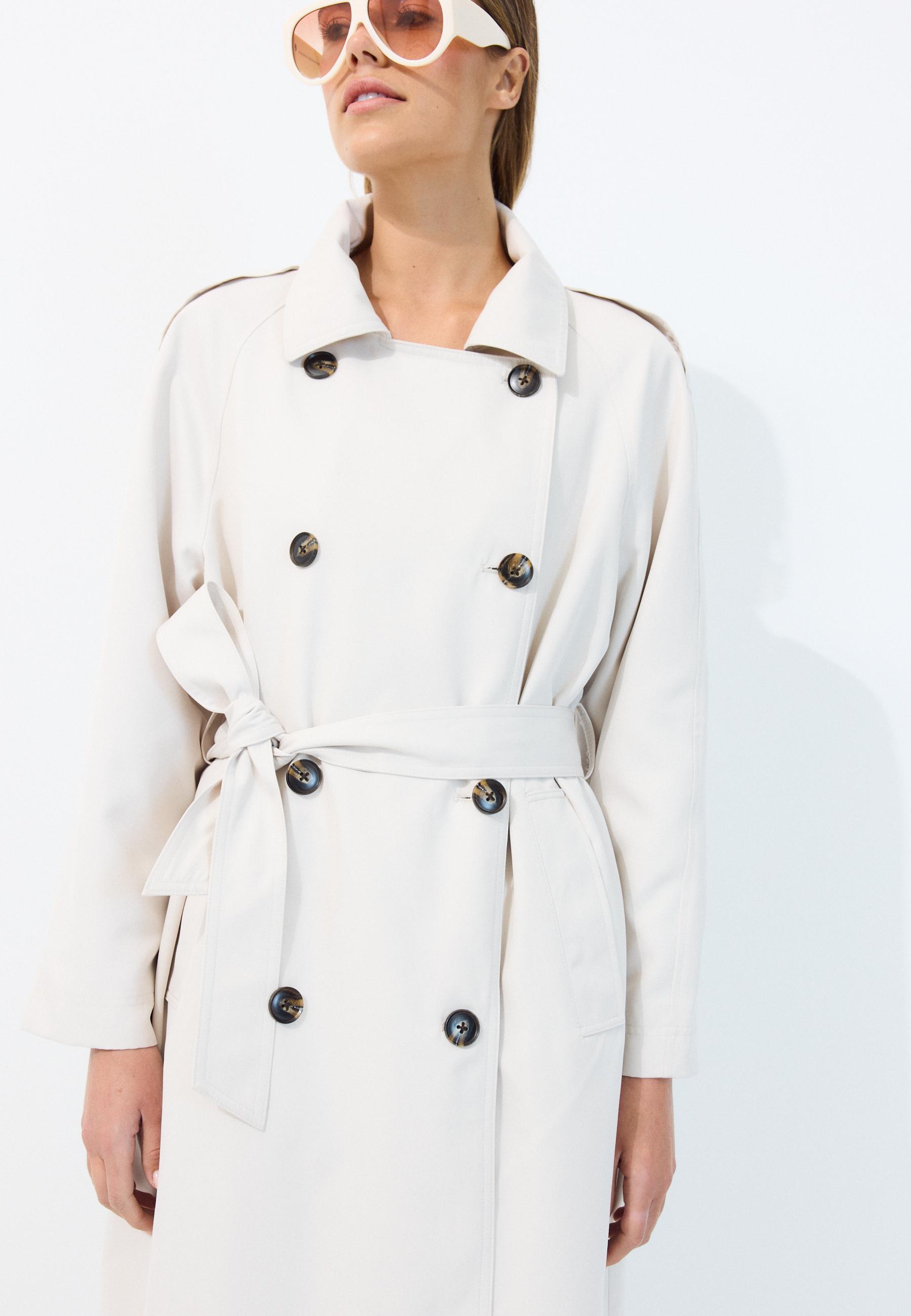 Long flowing trench coat — Stone