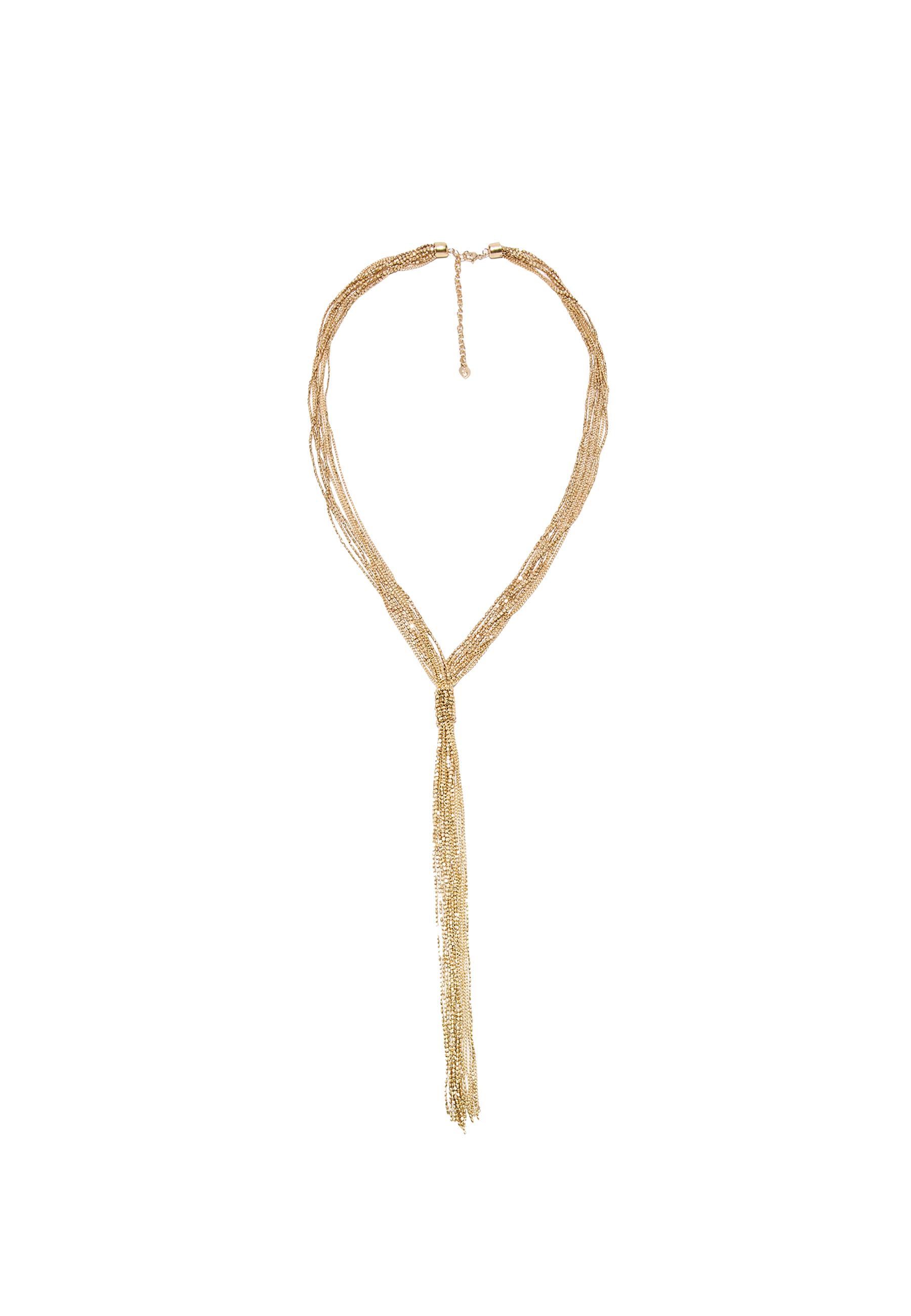 Lariat ball necklace — Gold